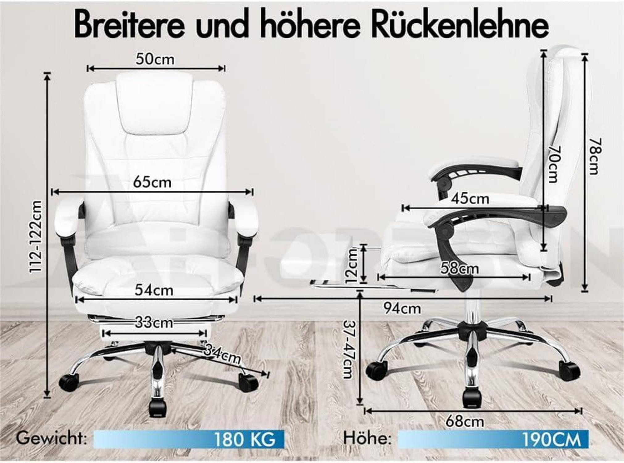 LuxusKollektion Bürostuhl Ergonomischer Bürostuhl mit Wärmemassagefunktion günstig online kaufen