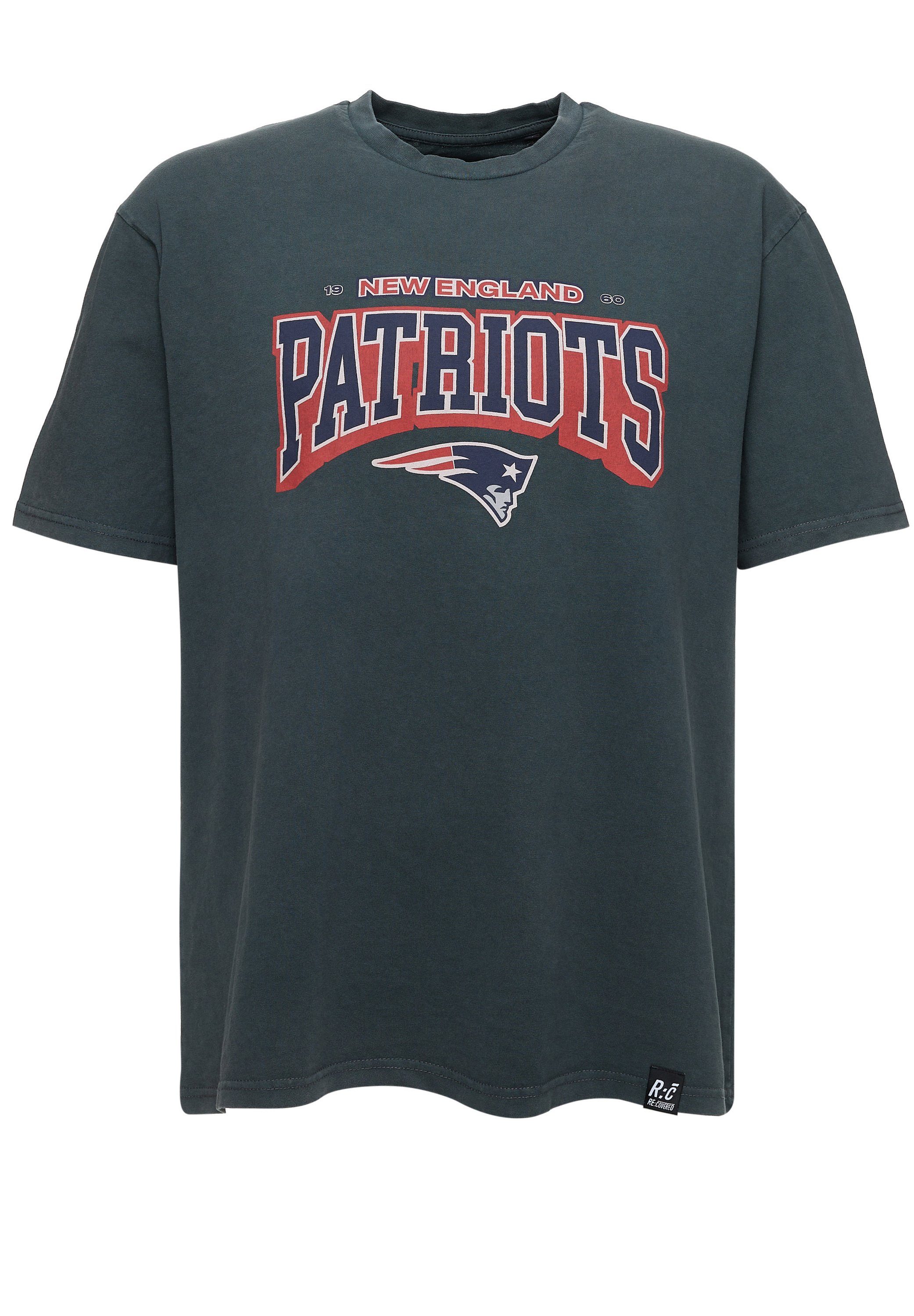 Recovered Relaxed Bio-Baumwolle Washed GOTS zertifizierte 17 NFL Patriots T-Shirt