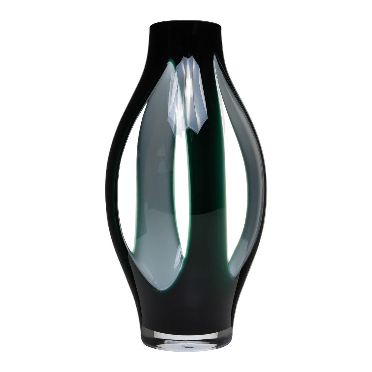 INNA-Glas Bodenvase Glas Bodenvase Prospero mit Sichtfenstern, grün-klar, 50 cm, Ø 21 cm