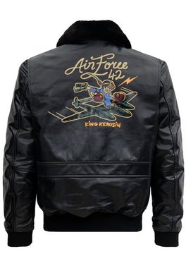 KingKerosin Lederjacke Air Force 42 mit Protektoren Taschen für Biker