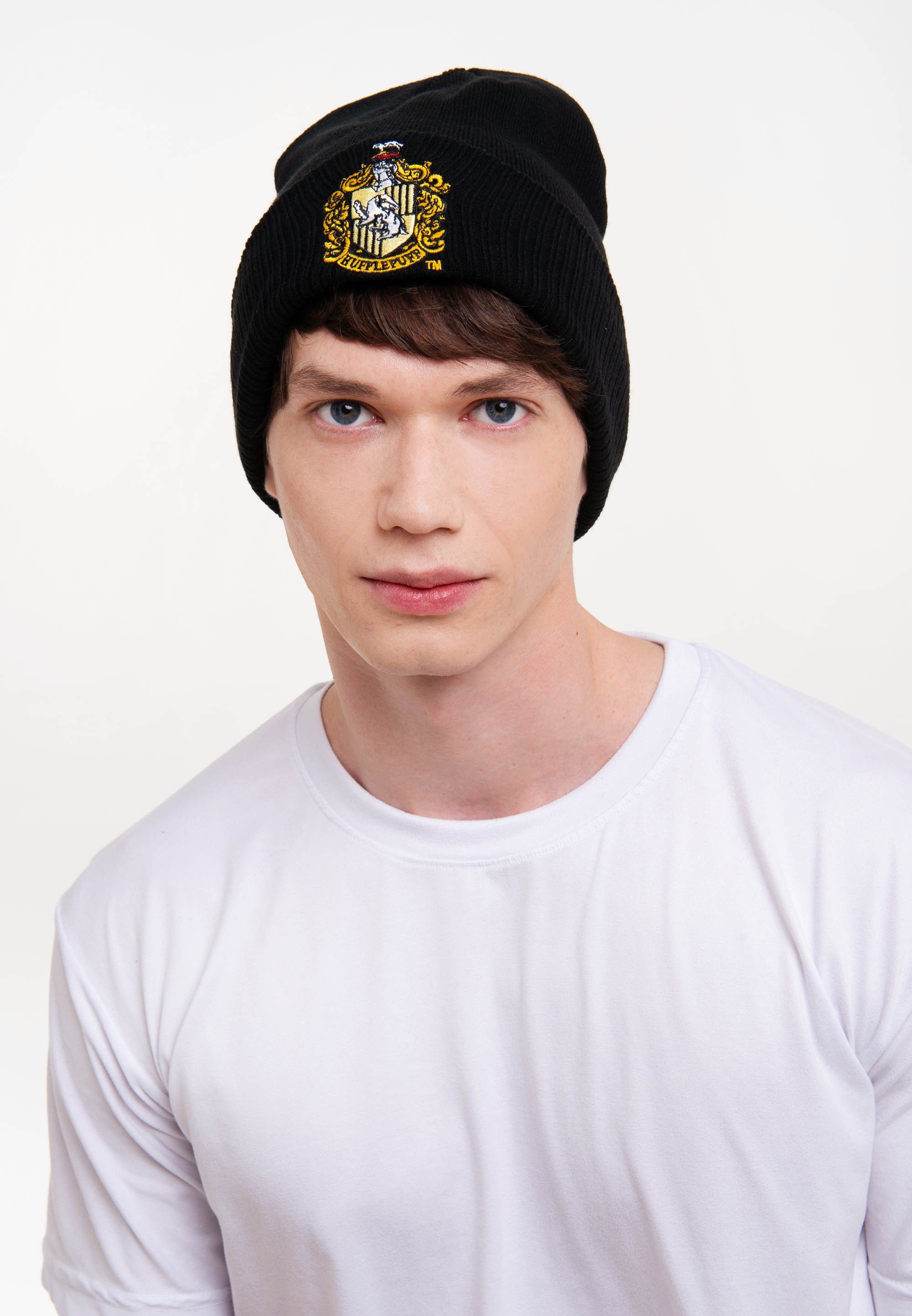 Stickerei Hufflepuff Potter - Strickmütze Harry mit toller LOGOSHIRT