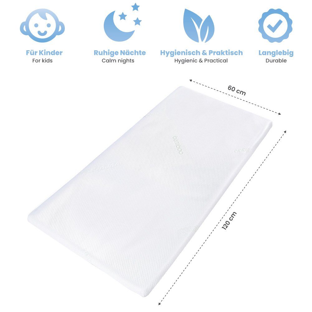 Dailydream, Topper Viscoelastische Baby Matratzenauflage mit Memory Foam Effekt, 5 cm hoch