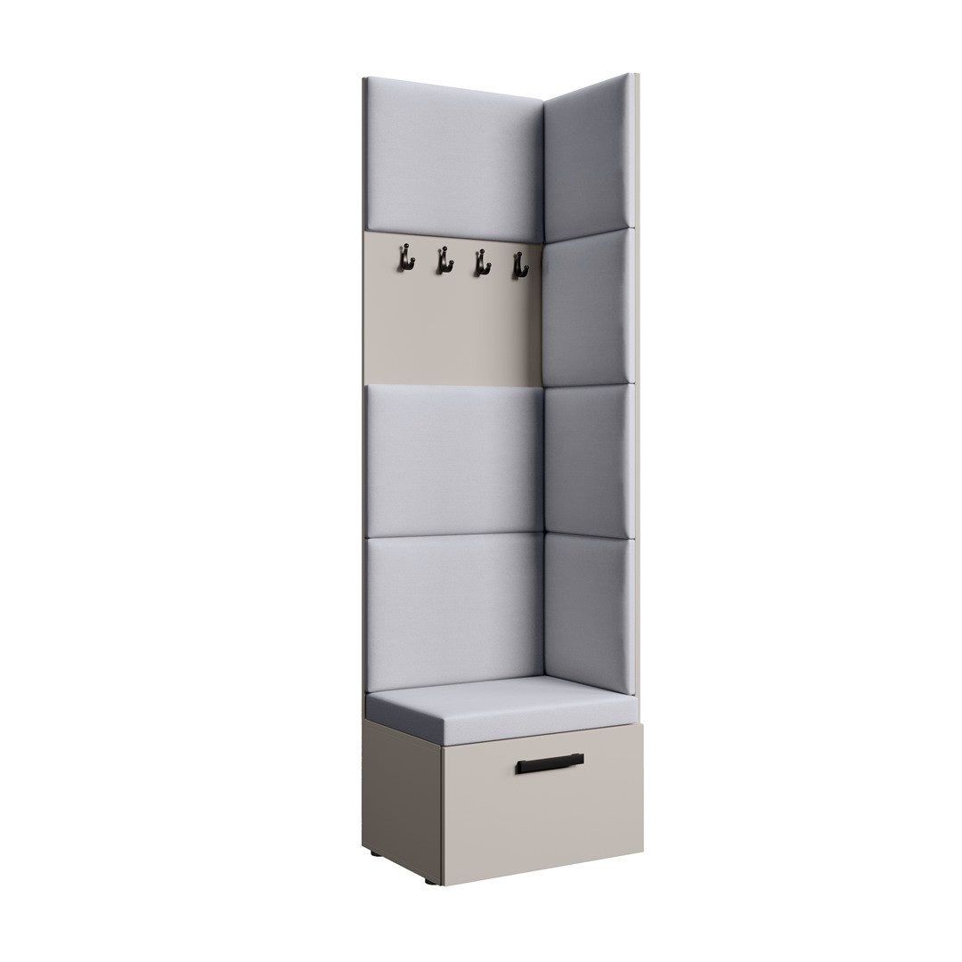 Beautysofa Garderobenschrank mit gepolsterten Paneelen MARGARET günstig online kaufen