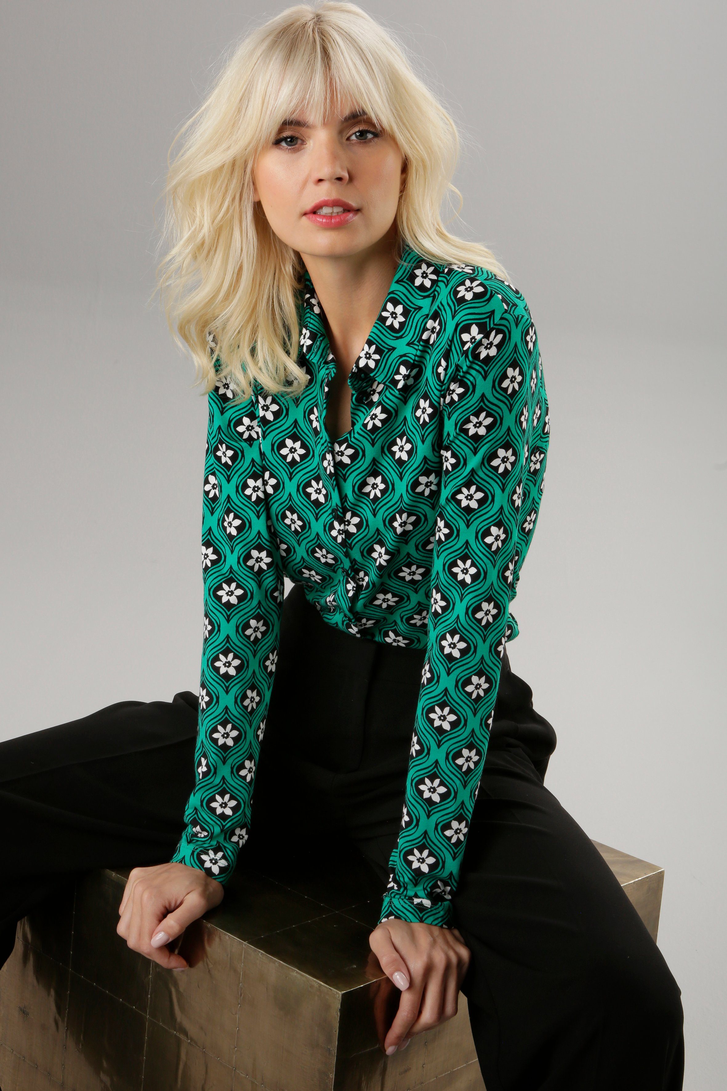 Jersey elastischem Hemdbluse aus Aniston SELECTED