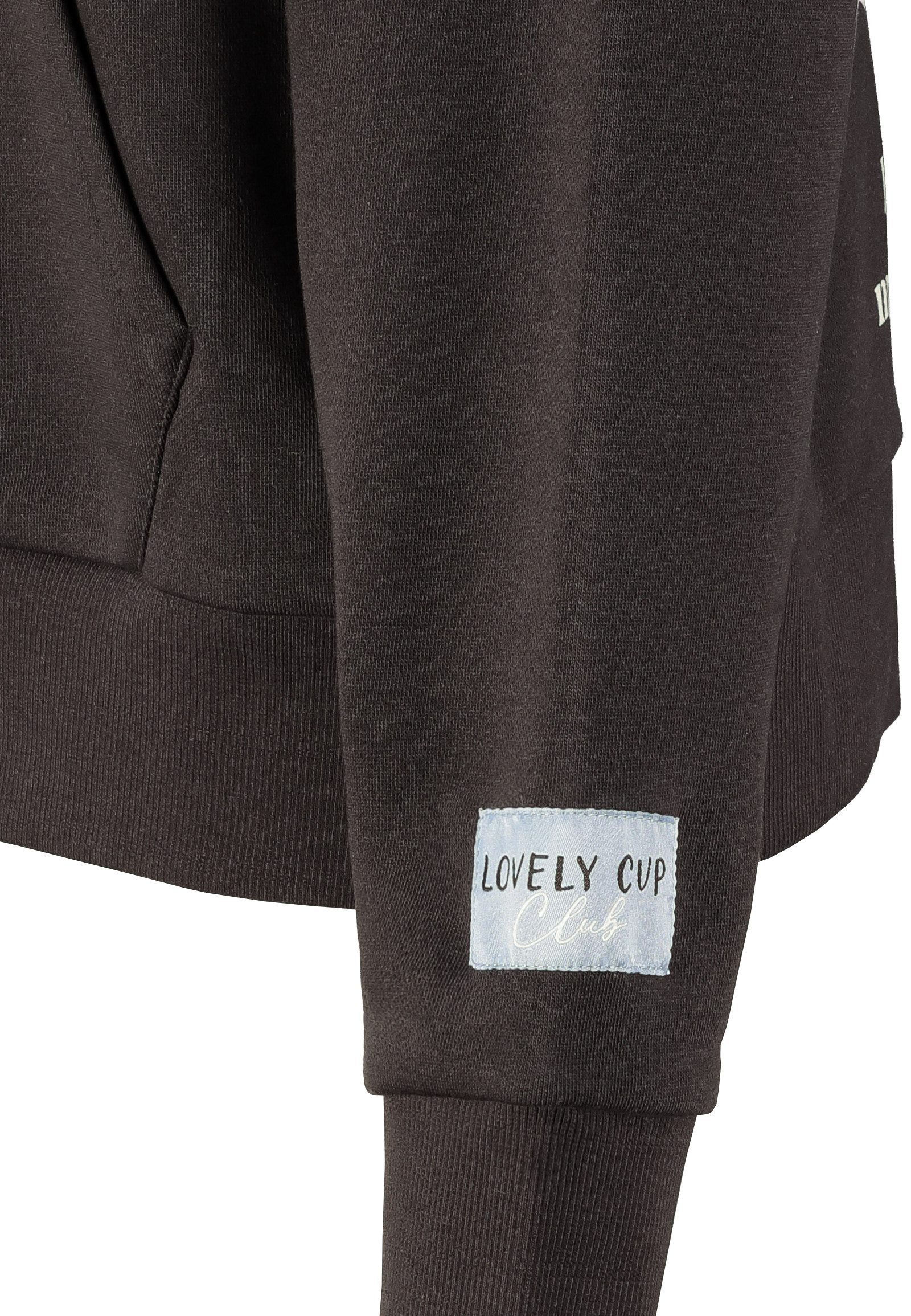 SUBLEVEL Hoodie Kaffee-Motivprint Elastikbündchen Kapuze für Damen (1-tlg) Rundhalsausschnitt, Grafikprint, Normale Passform, Kängurutasche – Bild 4 von 5