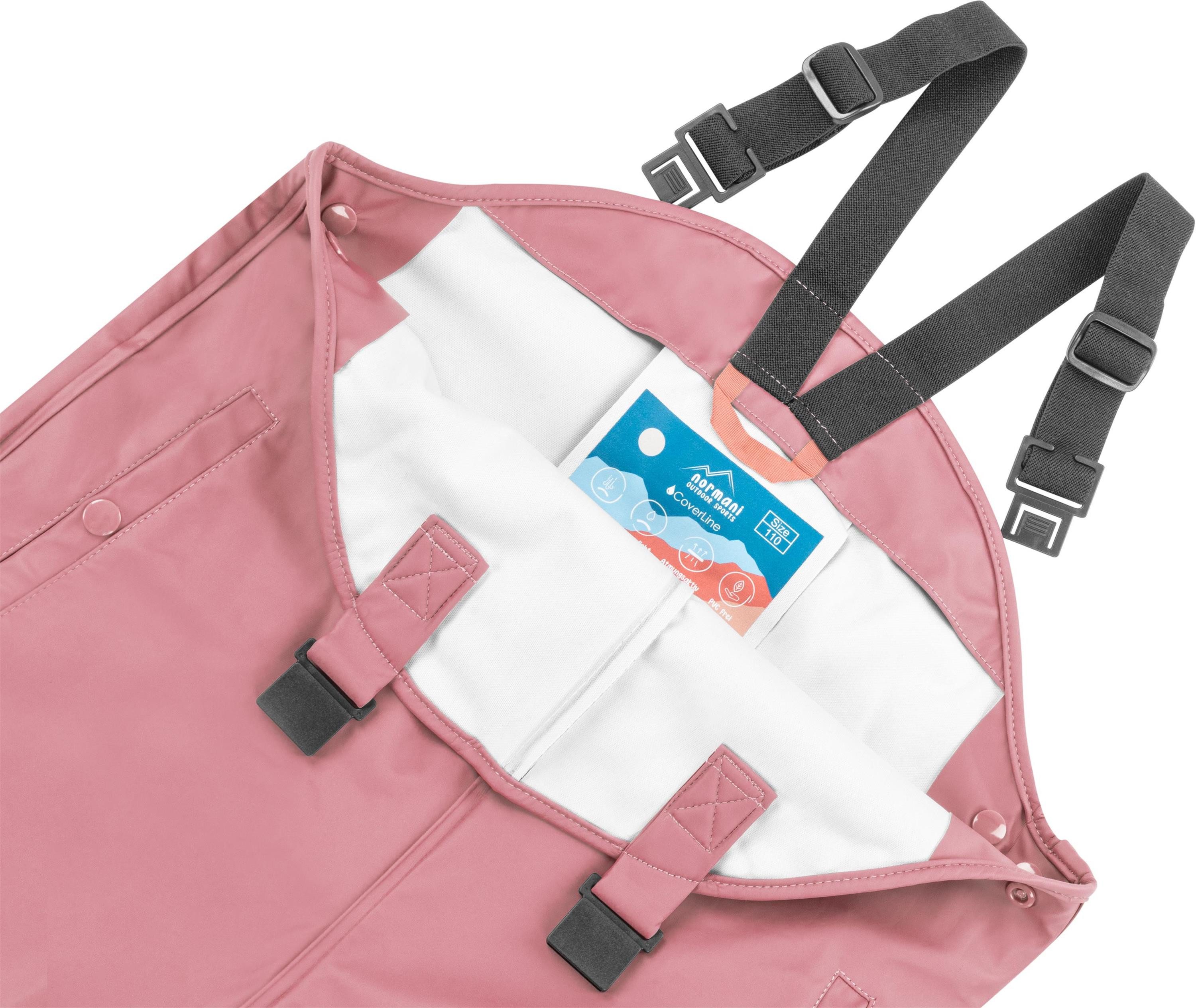normani Regenhose Kinder Regenhose mit Hosenträgern Skjolden Wasserdichte Regenlatzhose Überziehhose - ungefütterte Matschhose – Bild 3 von 5