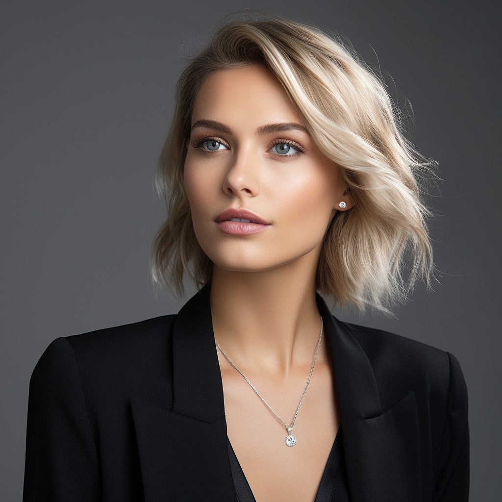 LÖB Ohrring und Ketten Set Damen 925 Silber Halskette Kette Ohrringe Set Zirkonia Stein Anhänger (Geschenke für Frauen Damen Beste Freundin Mutter Mama Ehefrau Oma sie zum Geburtstag Schmuck Sommer, Inkl. Schmuckbox), Schmuckset Solitär Strass Glitzer Tropfenanhänger Brautschmuck Tropfen