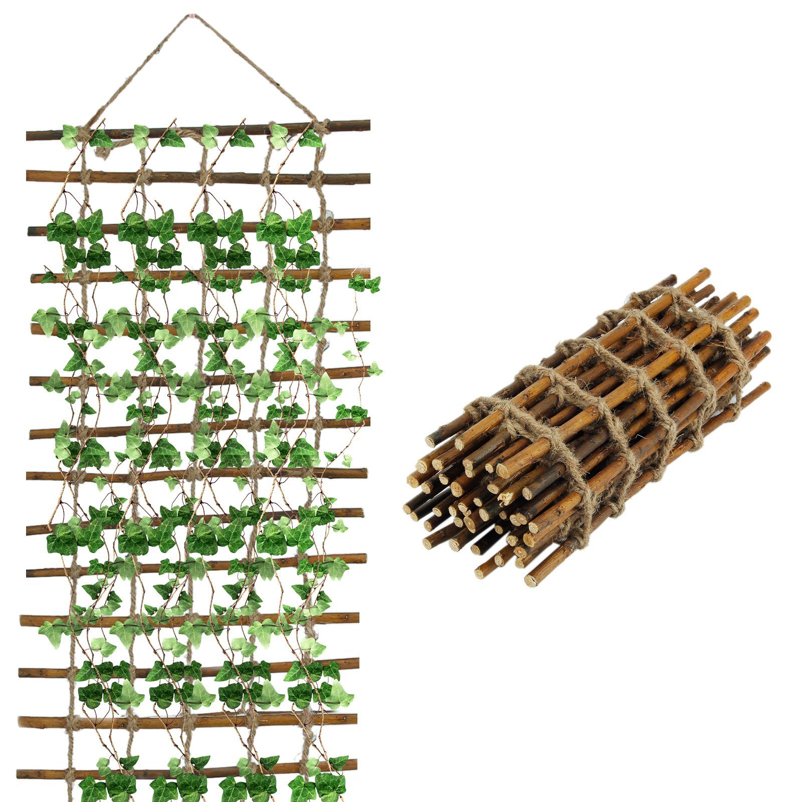 Coradoma Rankgitter Rankhilfe aus Weide für Kletterpflanzen, Ranknetz Pflan günstig online kaufen