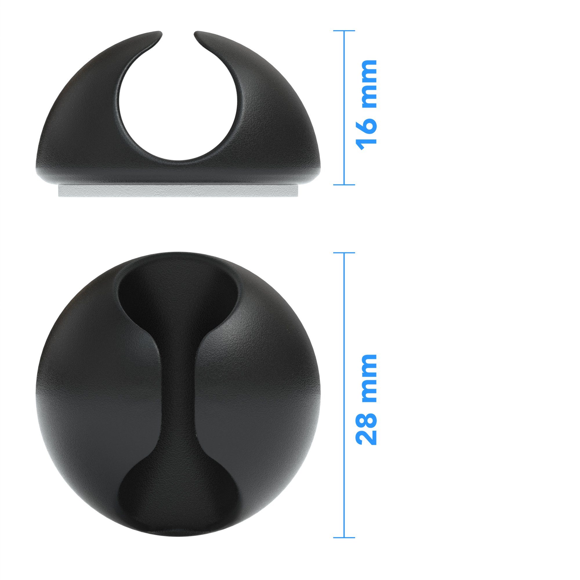 EAZY CASE Kabelführung 12x Kabelmanagement Set, Kabelclips Kabelmanagement ohne Bohren Ordnung Kabel Organizer Schwarz