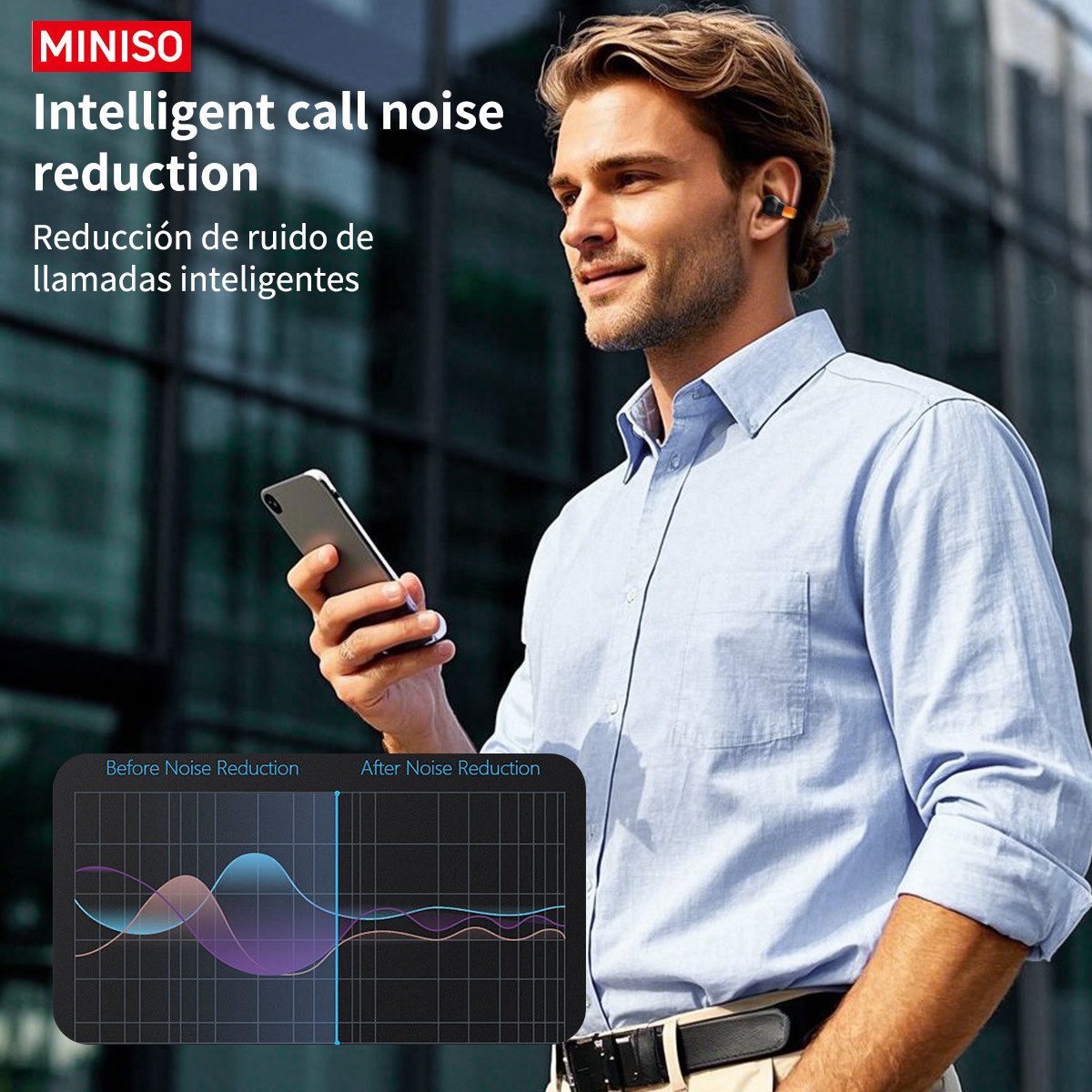 MINISO MINISO MS191 offener Kopfhörer, unterstützt 134 Sprachen. Bluetooth-Kopfhörer