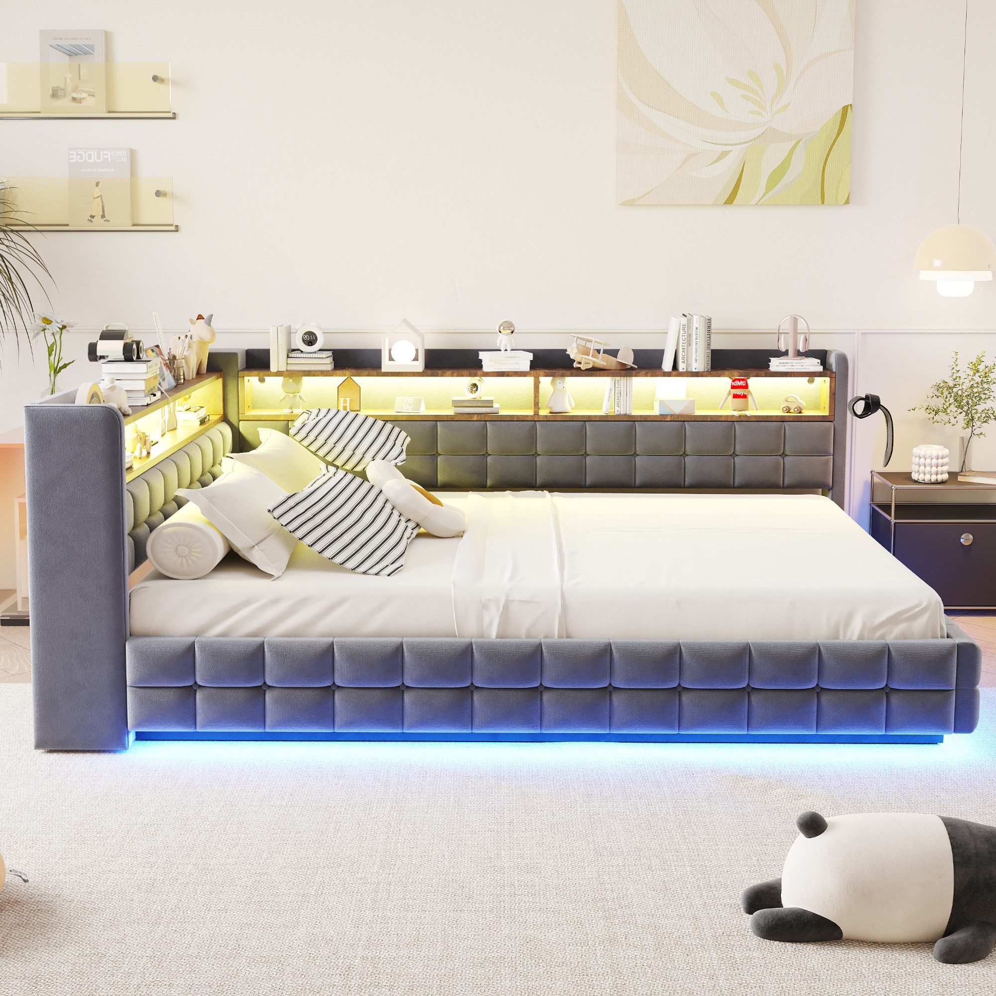 Merax Daybett mit LED-Beleuchtung und USB-Ladeanschlüssen (Jugendbett Kinde günstig online kaufen