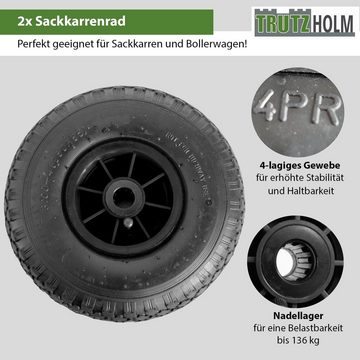 TRUTZHOLM Sackkarren-Rad 2x Sackkarrenrad 260x85 mm 3.00-4 Nabenlänge 75 mm Luftbereifung