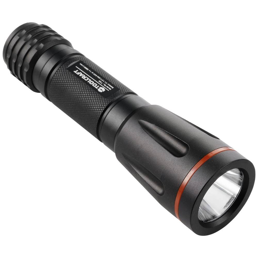TOOLCRAFT Taschenlampe 3er Set LED-TASCHENLAMPE TO-7566321, mit Gürtelclip, mit Stroboskopmodus