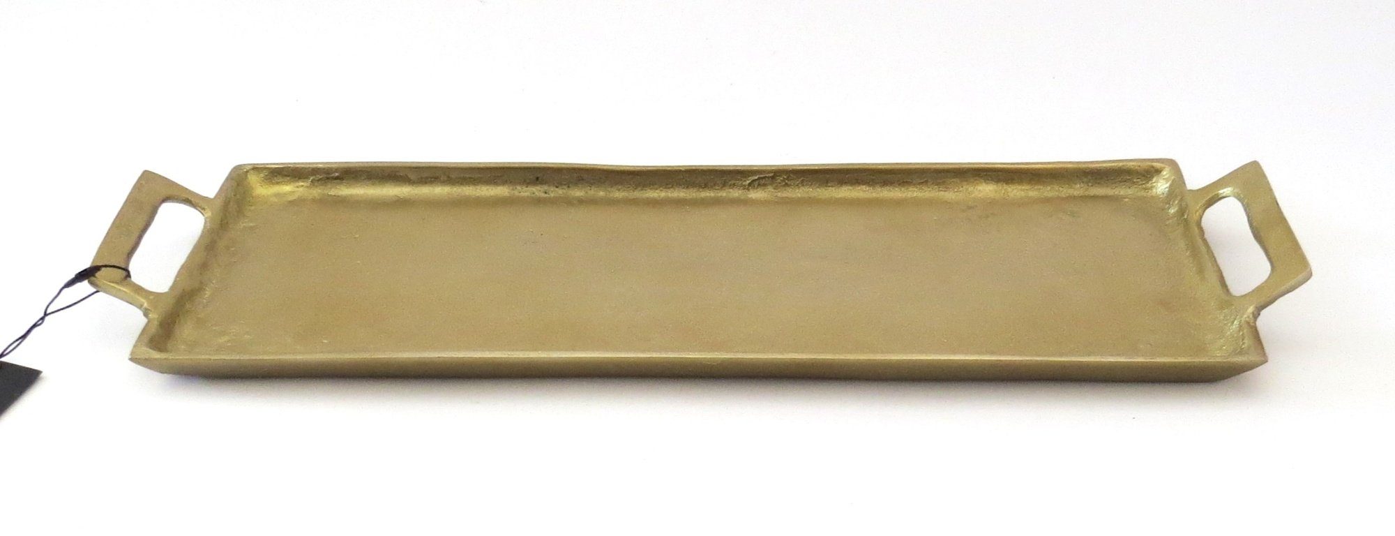 colmore Dekotablett Platte Tablett Gold Deko Metall Länglich Lang 53 cm, Lang