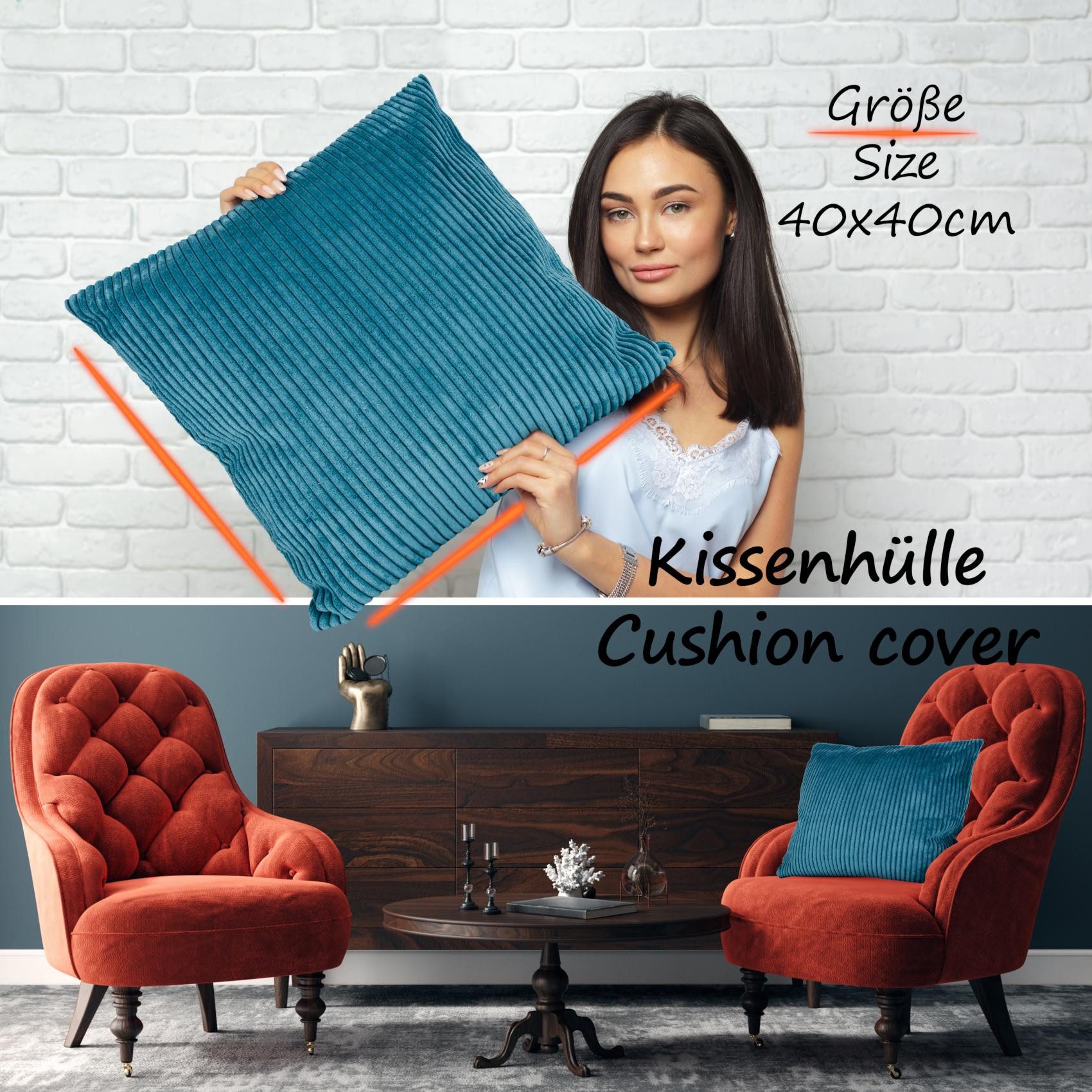 ANRO Dekokissen Kissenhülle MIT oder OHNE Füllung Kissenbezug Zierkissen, Kissenhülle in 30x50cm ohne Füllung Türkis – Bild 4 von 5