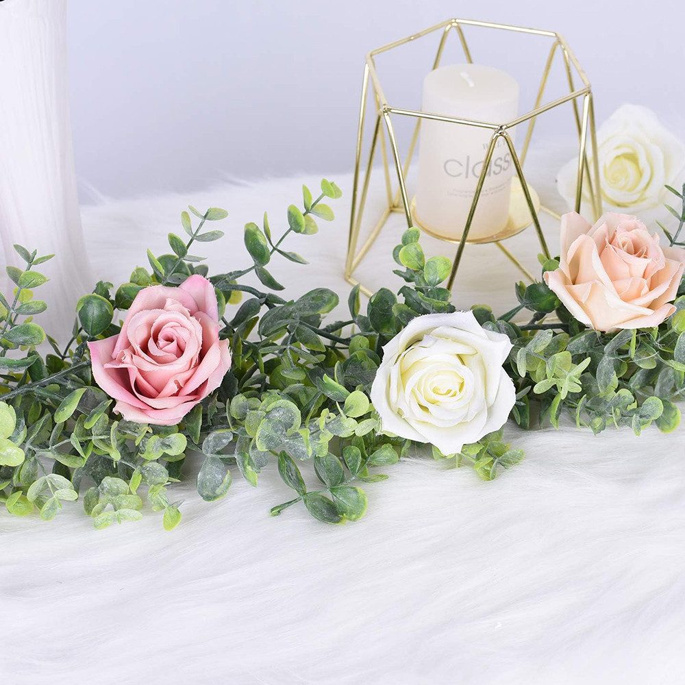 Kunstranke Eukalyptus Girlanden Künstliche, 1.8m Eukalyptus deko Hängepflanzen, TUWENA, Grüne Pflanze für Mittelstück Party Tischdeko Hochzeit Dekoration