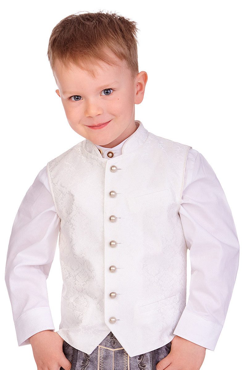 MarJo Trachtenjacke Kinderweste - ELIAS KIDS - offweiß