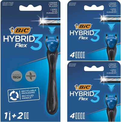 BIC Nassrasierer BIC Hybrid 3 Flex Rasierer Herren, Nassrasierer mit 10 Wechselklingen, 10-tlg.