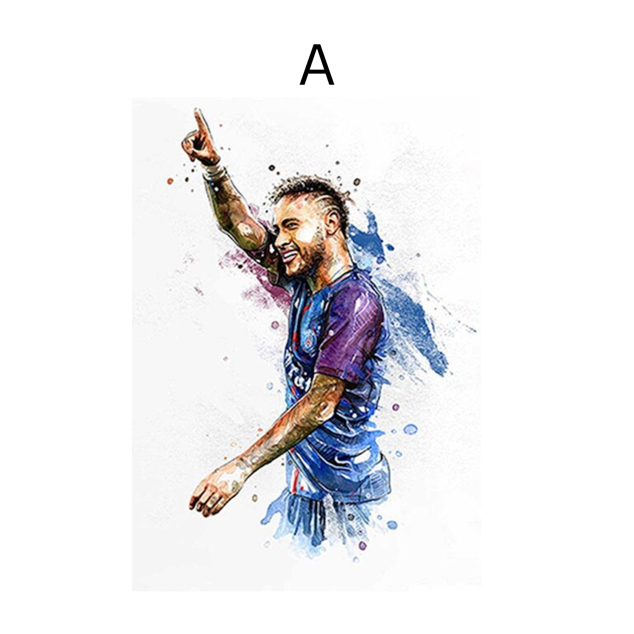 JUSTGOODMOOD Poster Fußball Weltmeister Pokal Pele Ronaldo Neymar Jr Messi als Deko Print, F (1 St)