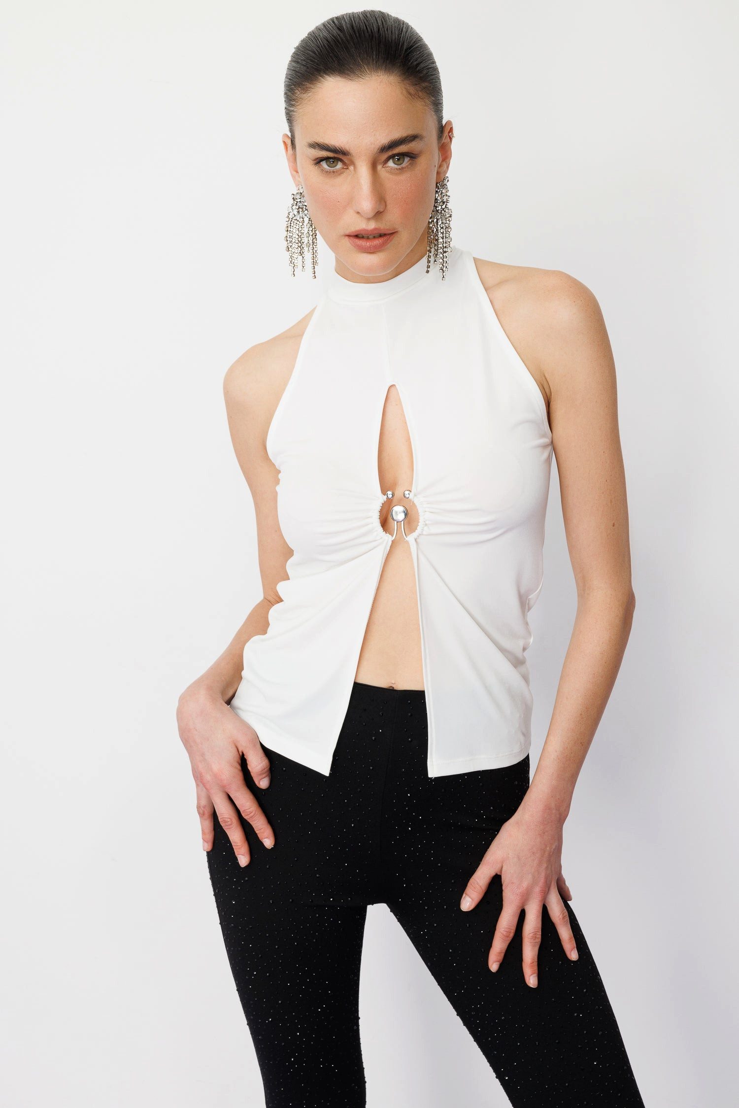 No Matter What Blusentop Neckholder-Bluse mit tiefem Ausschnitt