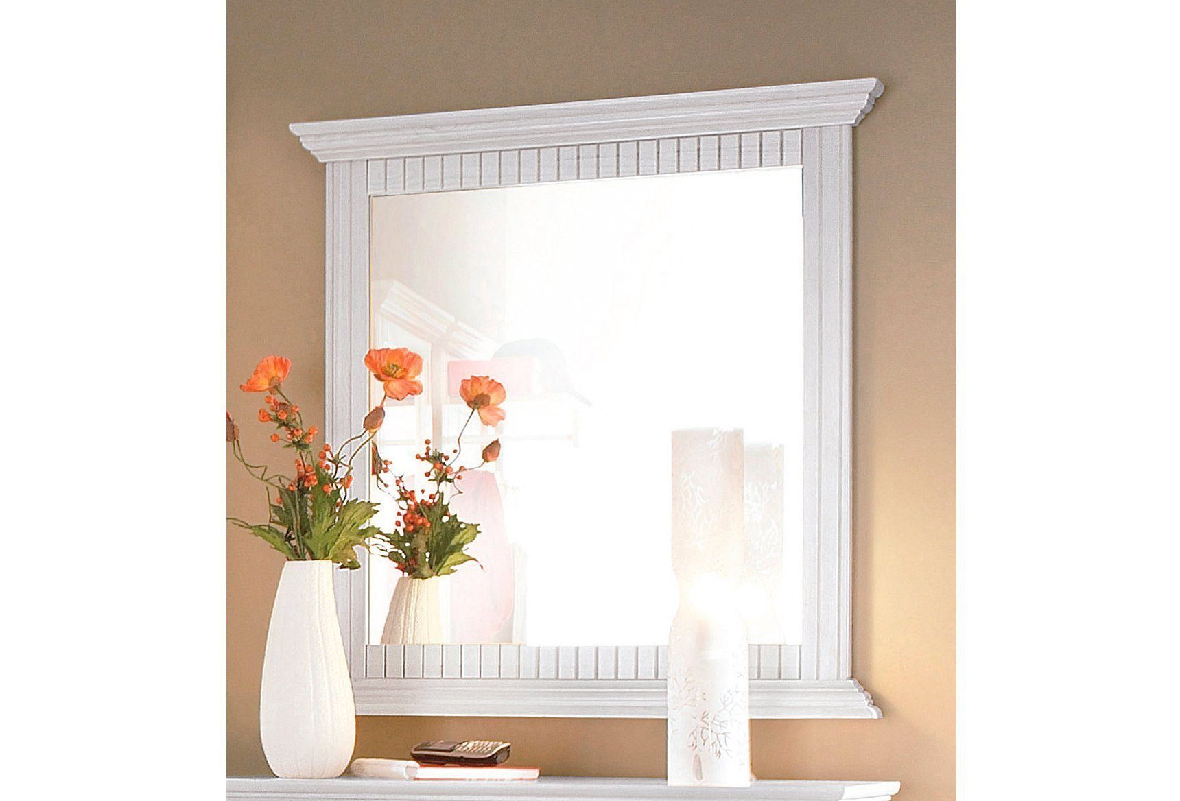 OTTO home Spiegel Rustic, Garderobenspiegel, Landhausstil (Made in Europe), Rahmen in Kiefer massiv, Breite 78 cm, mit Zierfräsungen