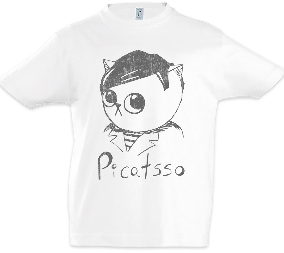 Urban Backwoods Print-Shirt Picatsso Kinder T-Shirt Cat Cats Pablo Art Student Arts Picasso Kunst (1-tlg) Katze Katzen Kater Fun