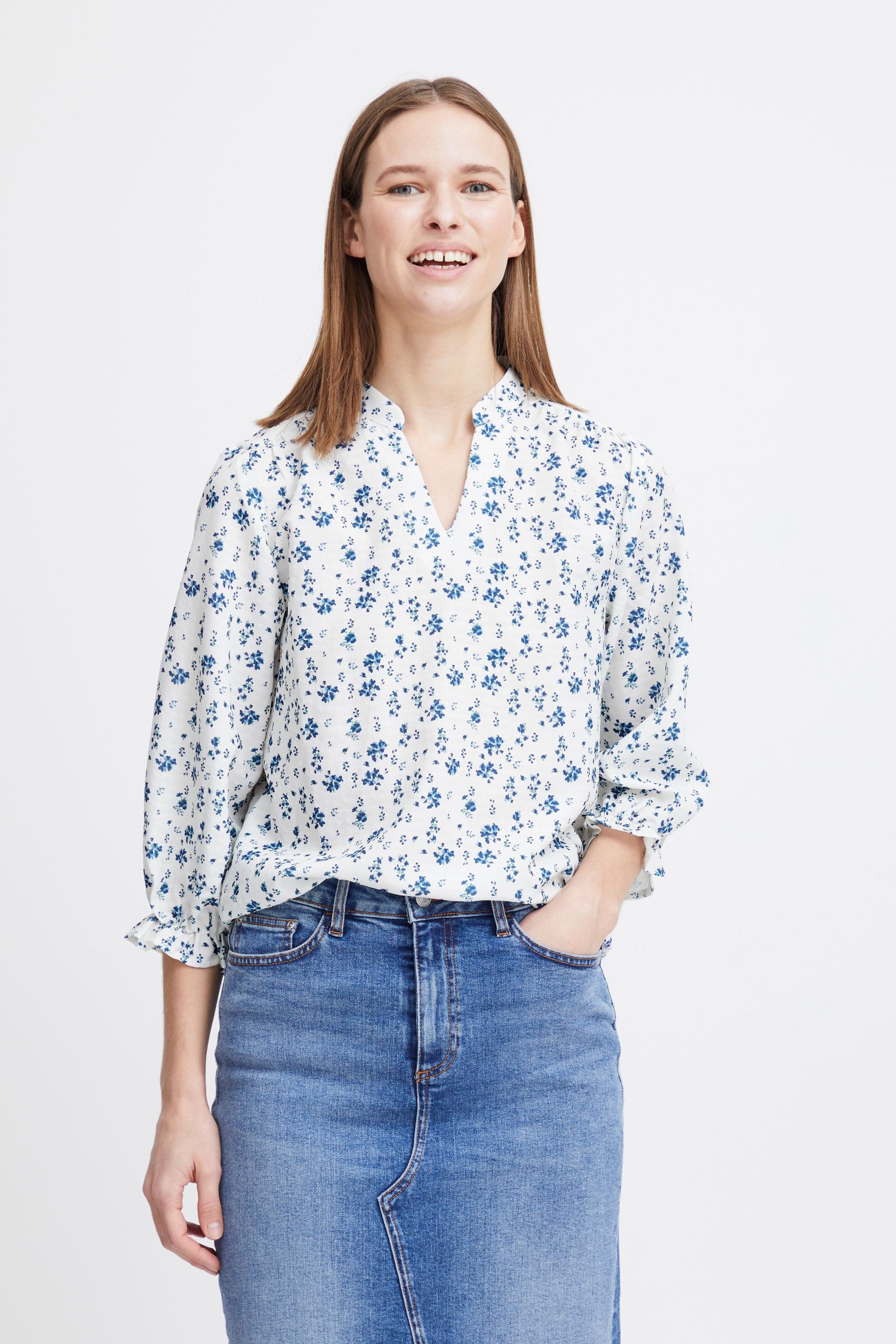 b.young Kurzarmbluse BYFLORICA BLOUSE - florale Bluse