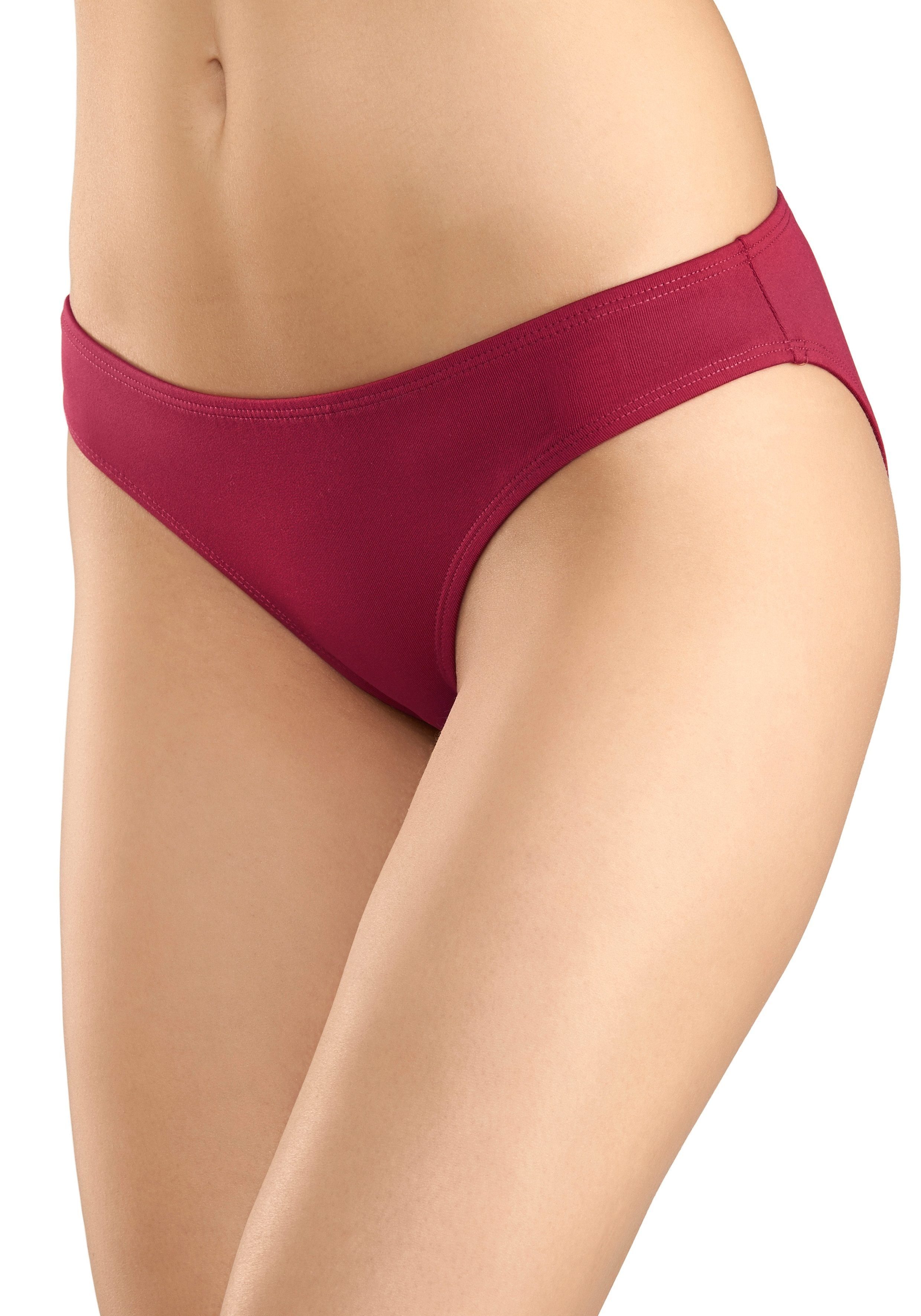 vivance active Bikinislip (Packung, schwarz, aus rot, 6-St) Microfaser weiß weicher