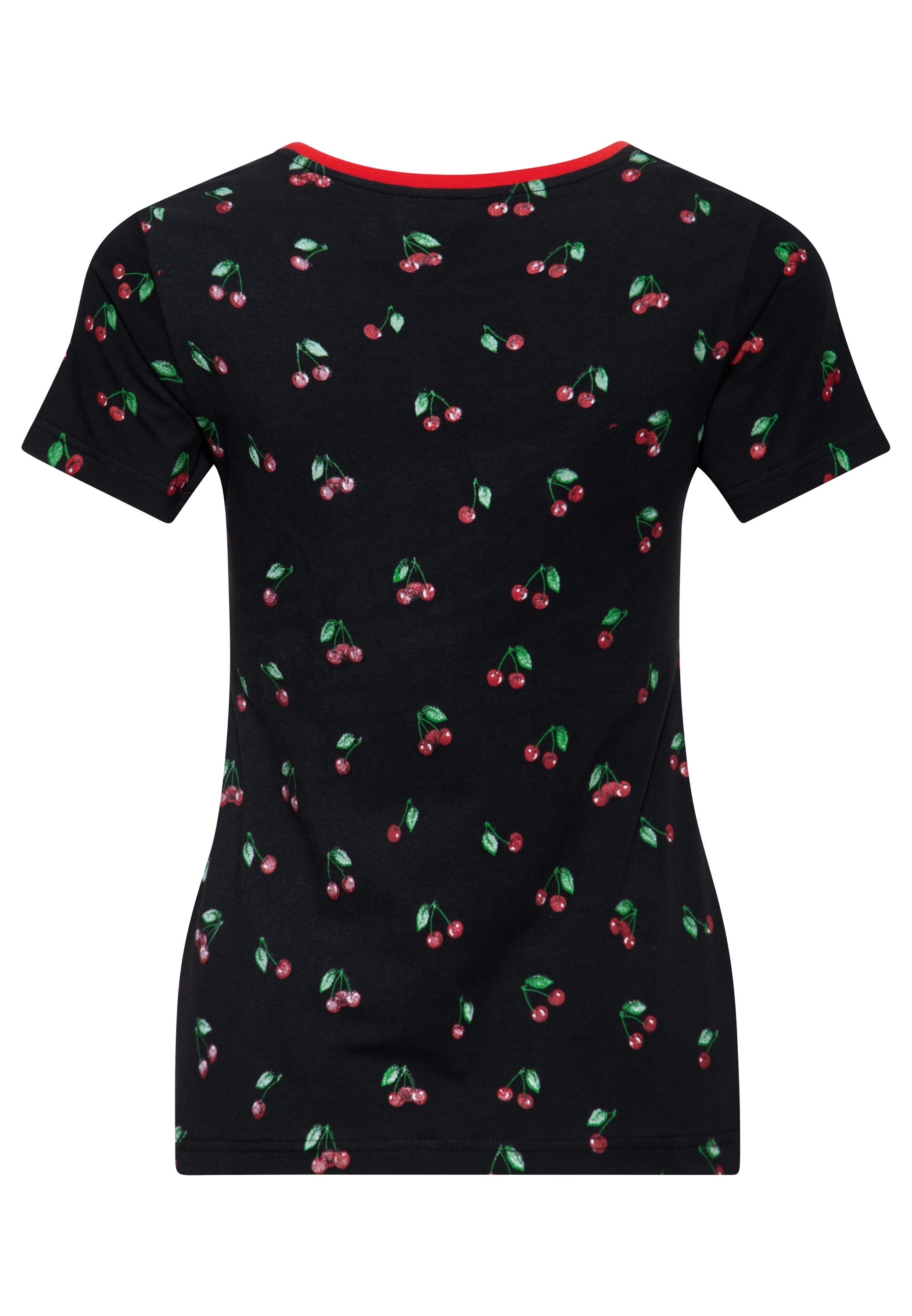 QueenKerosin Print-Shirt Cherry (1-tlg) mit Kirschen-Allover-Print