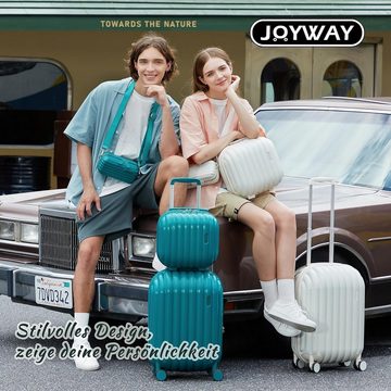 JOYWAY Kofferset 3 Teilig ABS-Hartschale Trolley Handgepäck Sets, 4 Rollen, mit TSA Schloss und 4 Rollen 1 Handtasche und 1 Nackenkissen