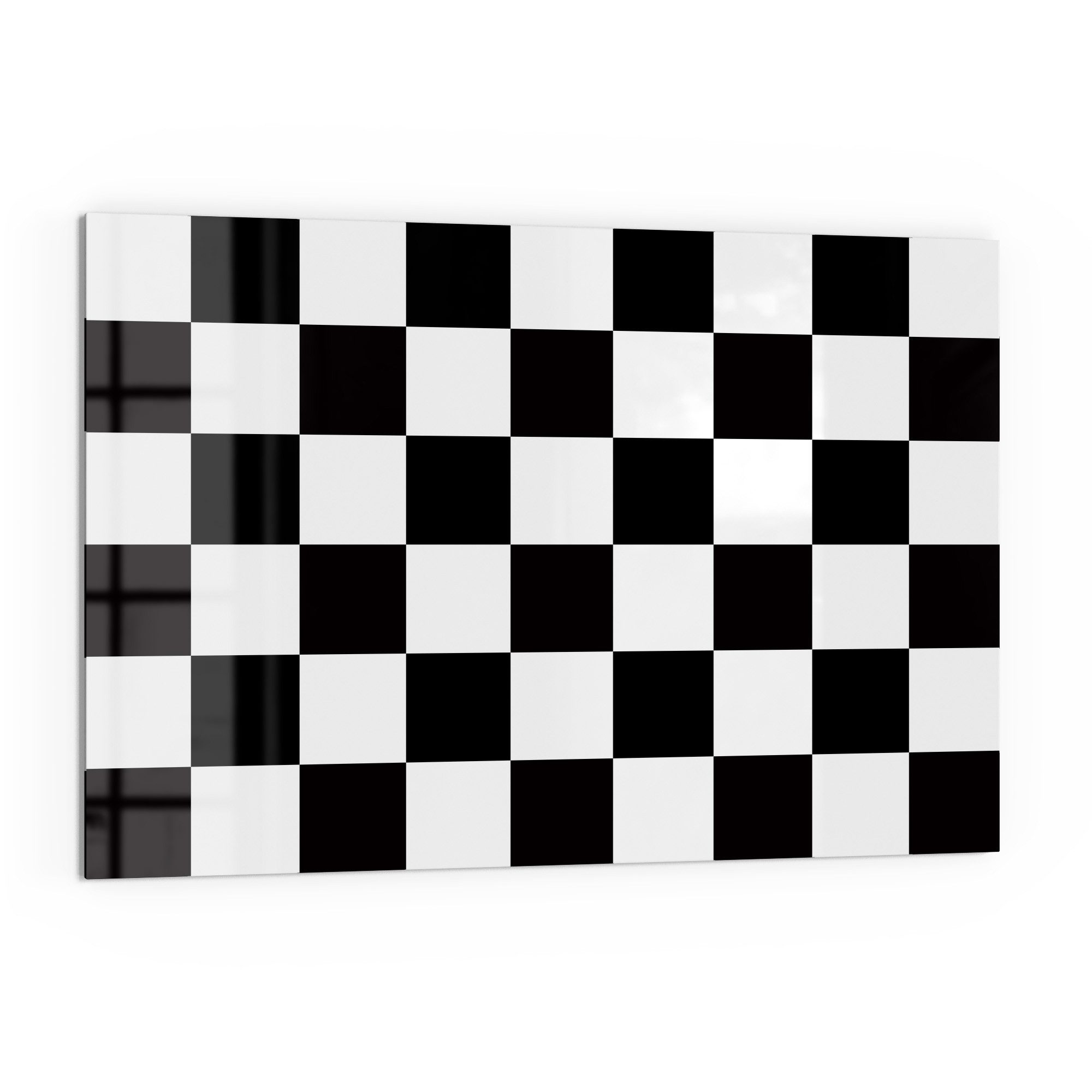 DEQORI Küchenrückwand 'Schachbrett Illusion', Glas Spritzschutz günstig online kaufen