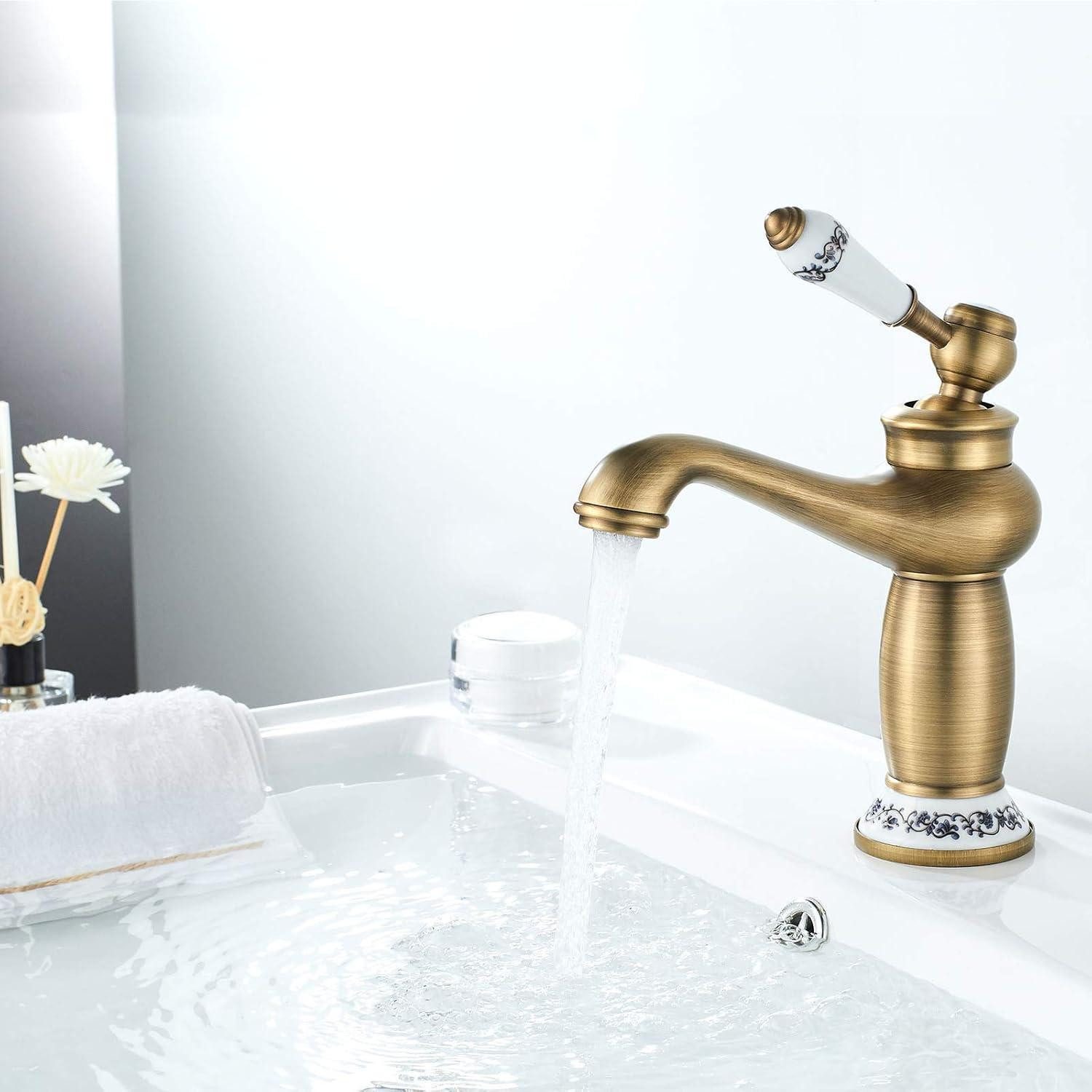 LuxusKollektion Waschtischarmatur Wasserhahn Retro Bronze Waschtischarmatur günstig online kaufen