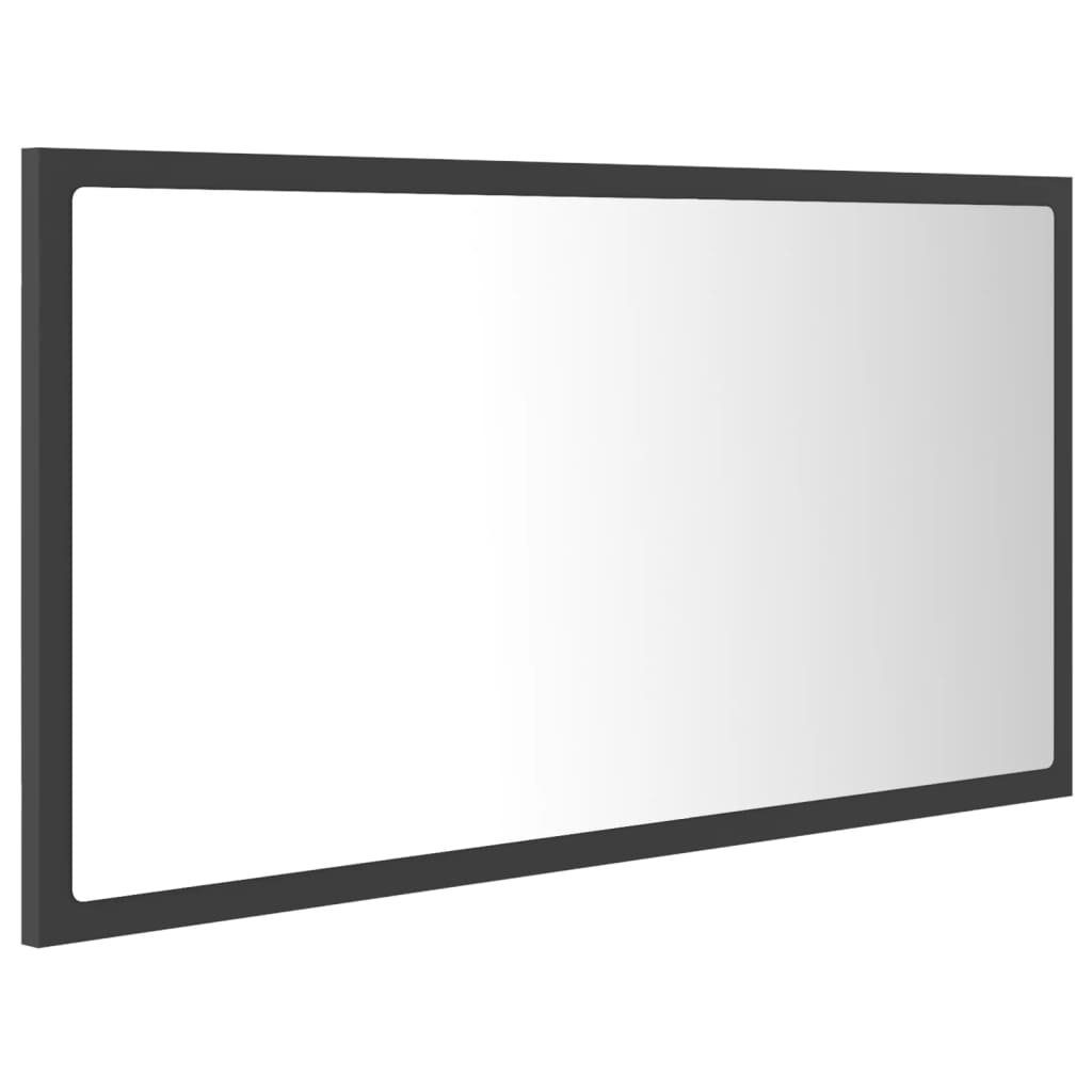 Acryl LED-Badspiegel Grau cm (1-St) vidaXL 80x8,5x37 Badezimmerspiegelschrank