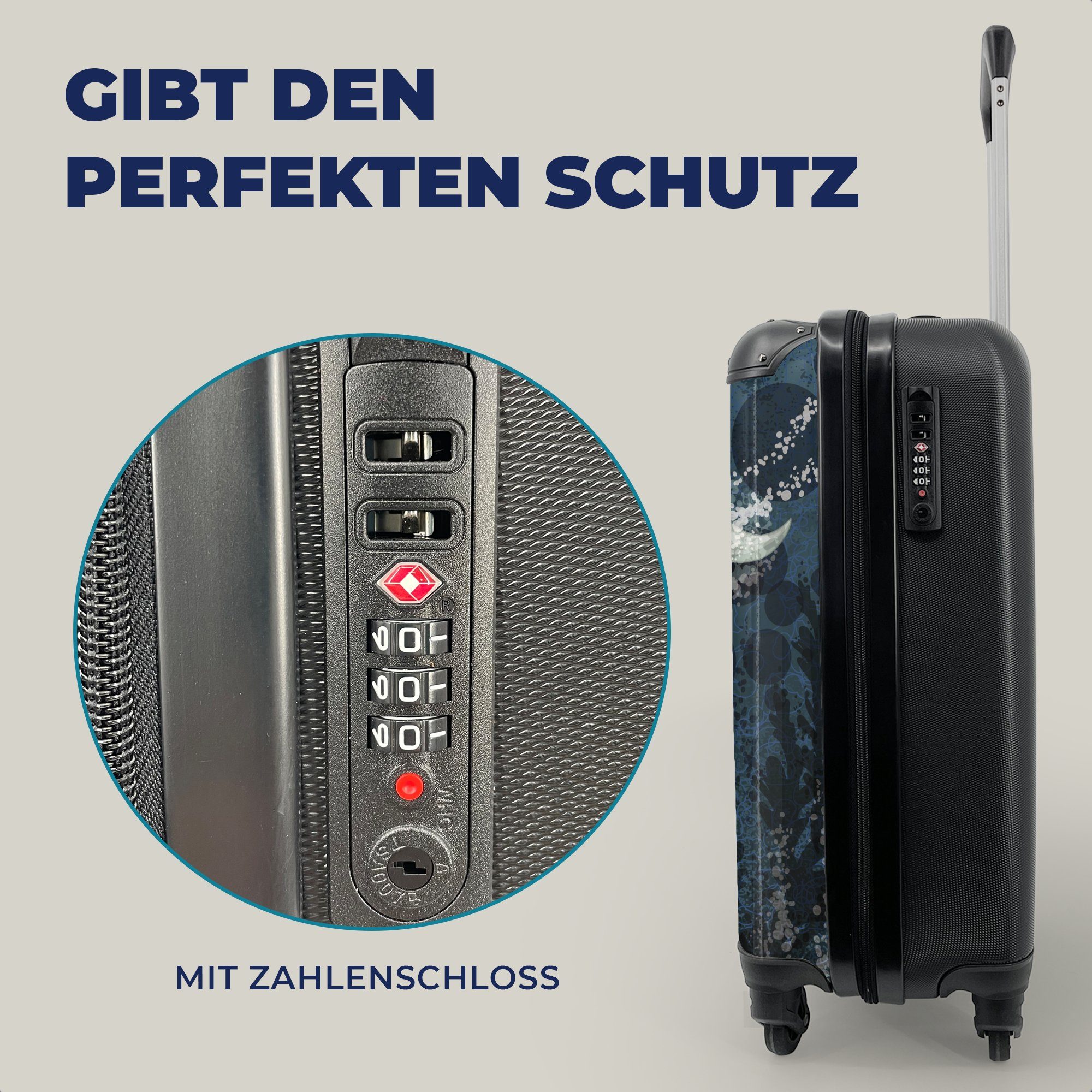 unter Eine Reisetasche Wals Ferien, Reisekoffer für Handgepäckkoffer Trolley, Handgepäck Illustration Wasser, mit rollen, MuchoWow eines 4 Rollen,