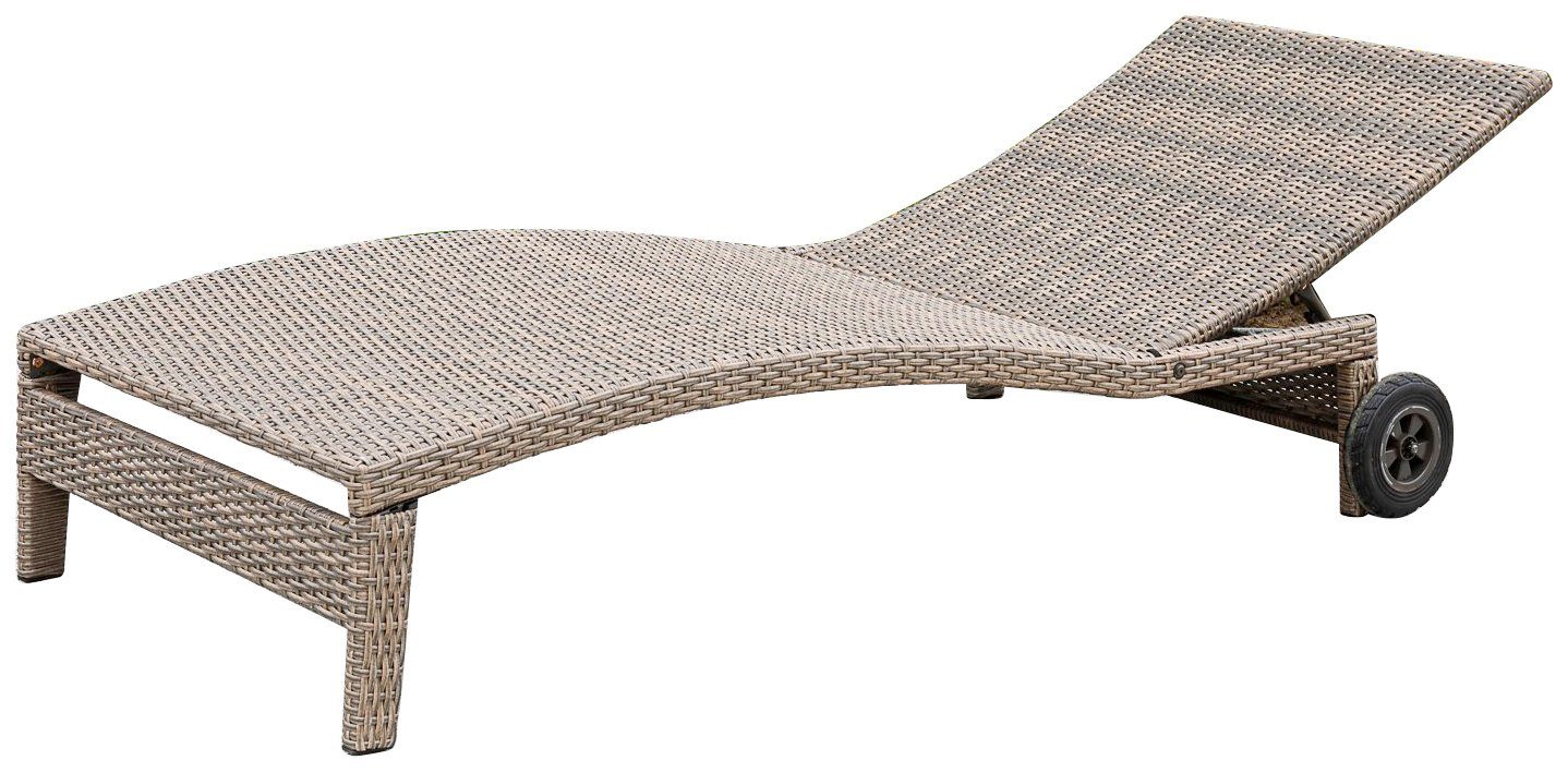 MERXX Gartenliege Andalusia, Alu/Kunststoffgeflecht, inkl. Auflage