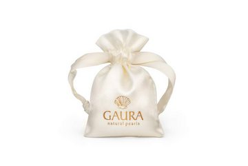 Gaura Pearls Perlenohrringe Elegant schwarz rund 9-9.5 mm, Zirkonia, echte Süßwasserzuchtperle, 925 Silber rhodiniert