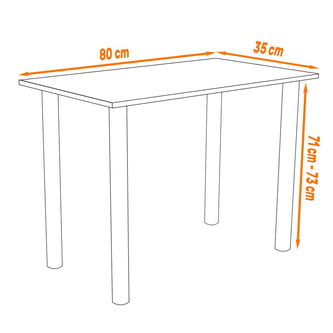 AKKE Esstisch Bürotisch Esszimmertisch mit Chrombeinen PVC), Kantenumleimung Wenge (2mm Küchentisch