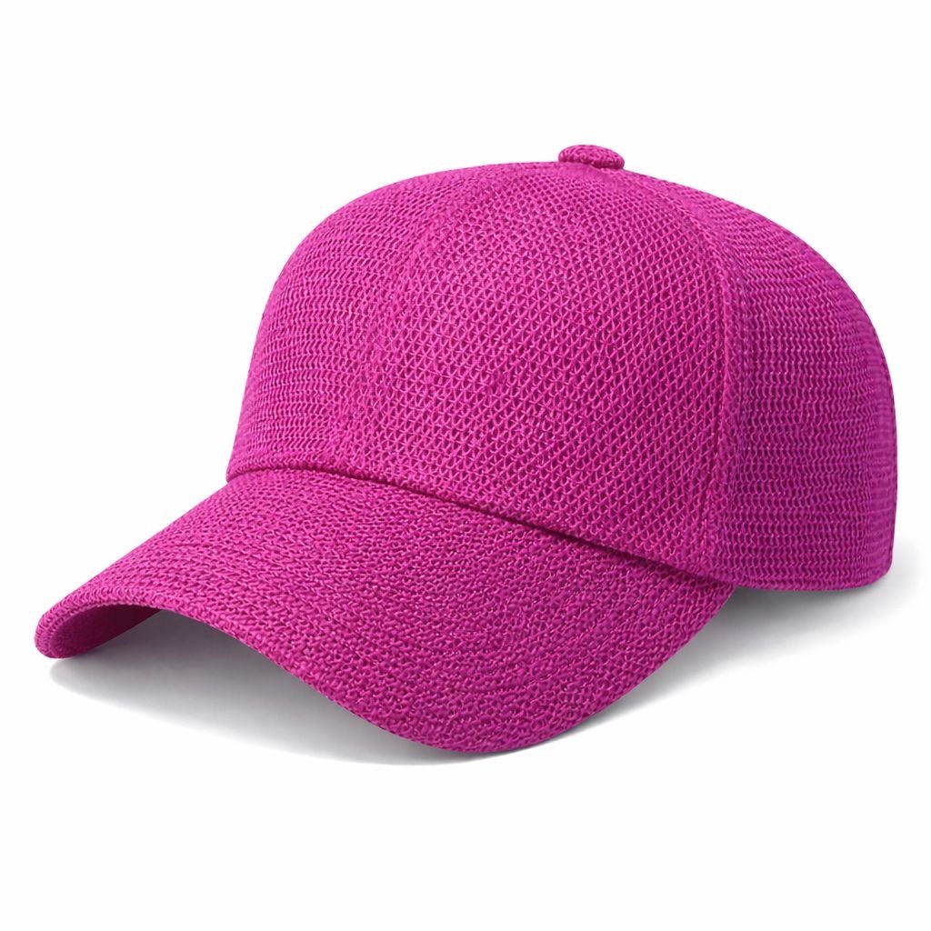 ZUKUNFTSENKEL Baseball Cap Kappe aus Papierstroh verstellbarer Metallverschluss (atmungsaktive Cap einfarbig Unisex) luftige Sommer Mütze mit Mesh Struktur