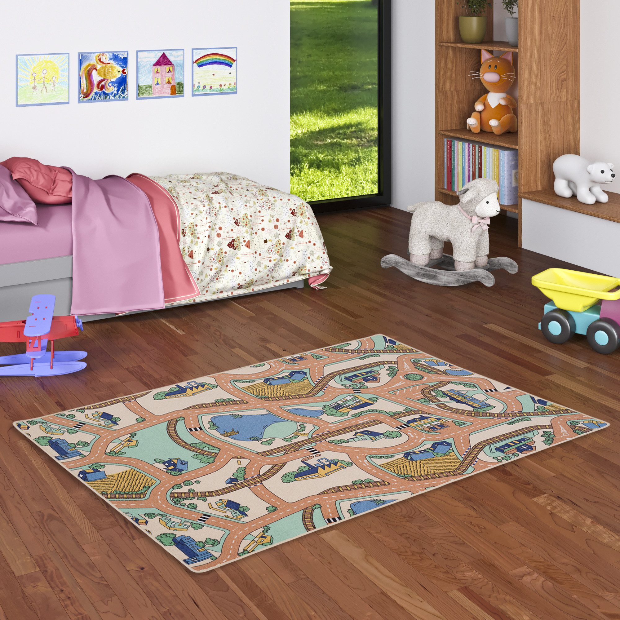 Snapstyle Kinderteppich Kinder Spiel Straßenteppich, Rechteckig, Höhe: 4 mm