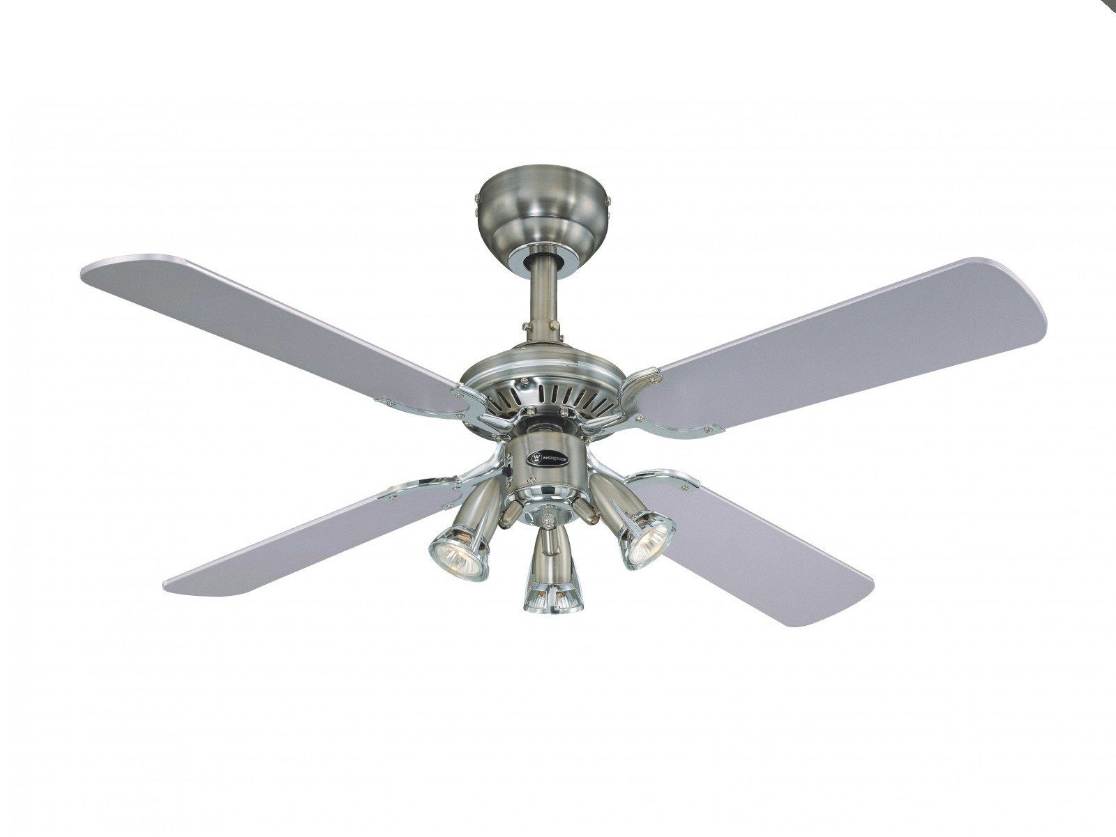 Westinghouse Deckenventilator Deckenventilator Princess Euro Zinn 105 cm mit Leuchte, Mit Zugschnur