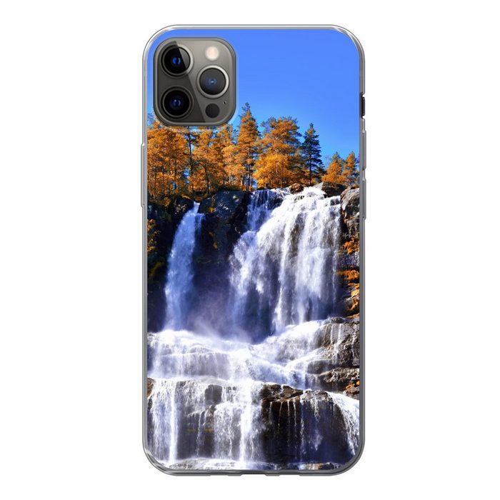 MuchoWow Handyhülle Wasserfall - Norwegen - Natur Handyhülle Apple iPhone 13 Pro Max Smartphone-Bumper Print Handy