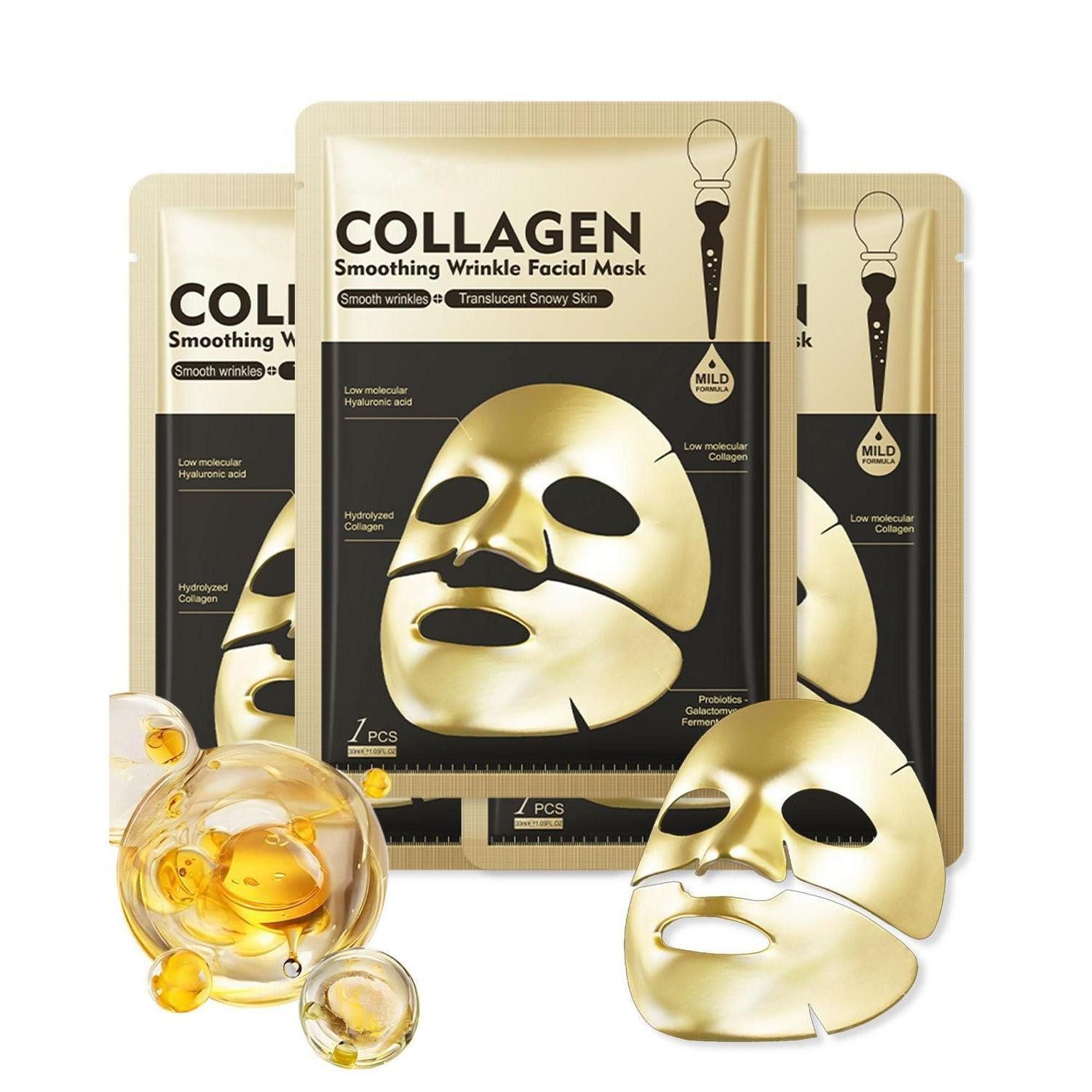 LuxusKollektion Gesichtsmasken-Set Gesichtsmasken Set 3-teilig Collagen & Feuchtigkeit