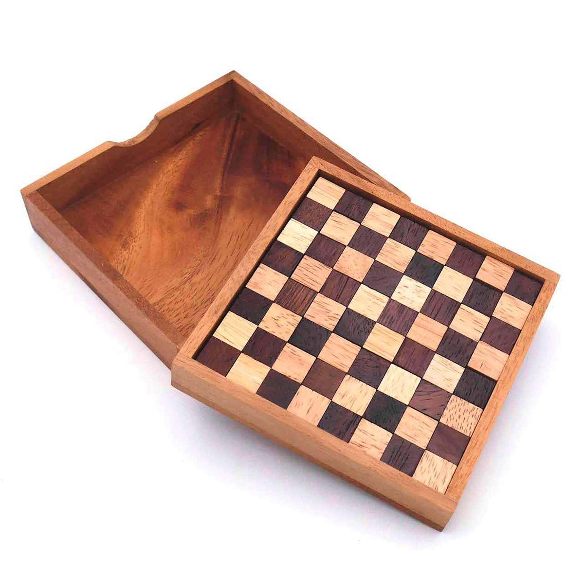 herausforderndes, Holzspiel - ROMBOL Schachbrett-Puzzle Denkspiele Spiel, variantenreiches Denkspiel, Legespiel