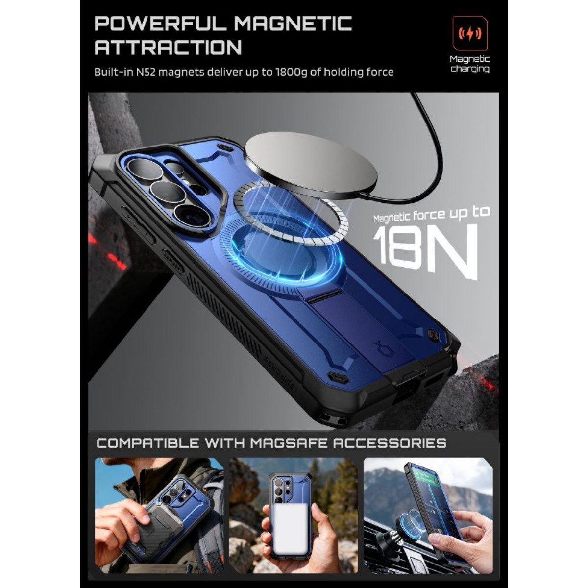 Supcase Schutz-Set Unicorn Beetle Pro Mag Hülle + Schutzglas für Samsung Galaxy S26 Ultra 6,9 Zoll, Mit Gürtelclip für sicheren und schnellen Zugriff unterwegs – Bild 4 von 5
