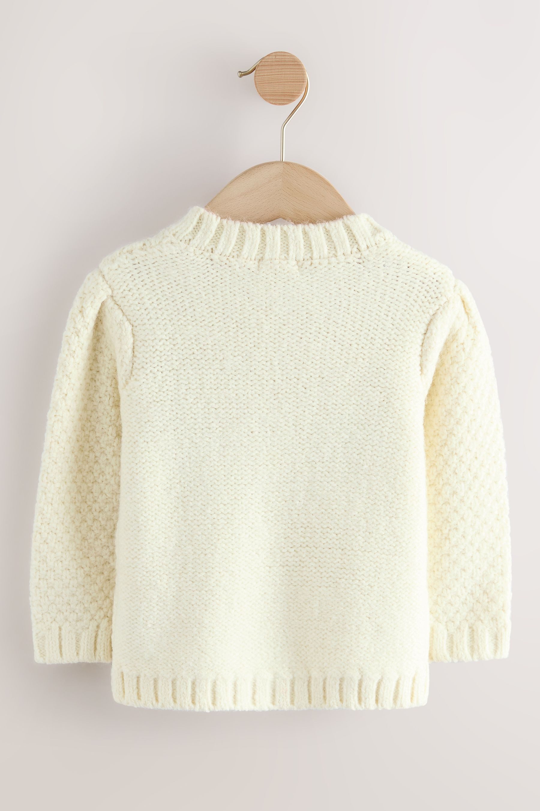 Next Strickjacke Strickjacke mit Blumenstickerei (1-tlg)