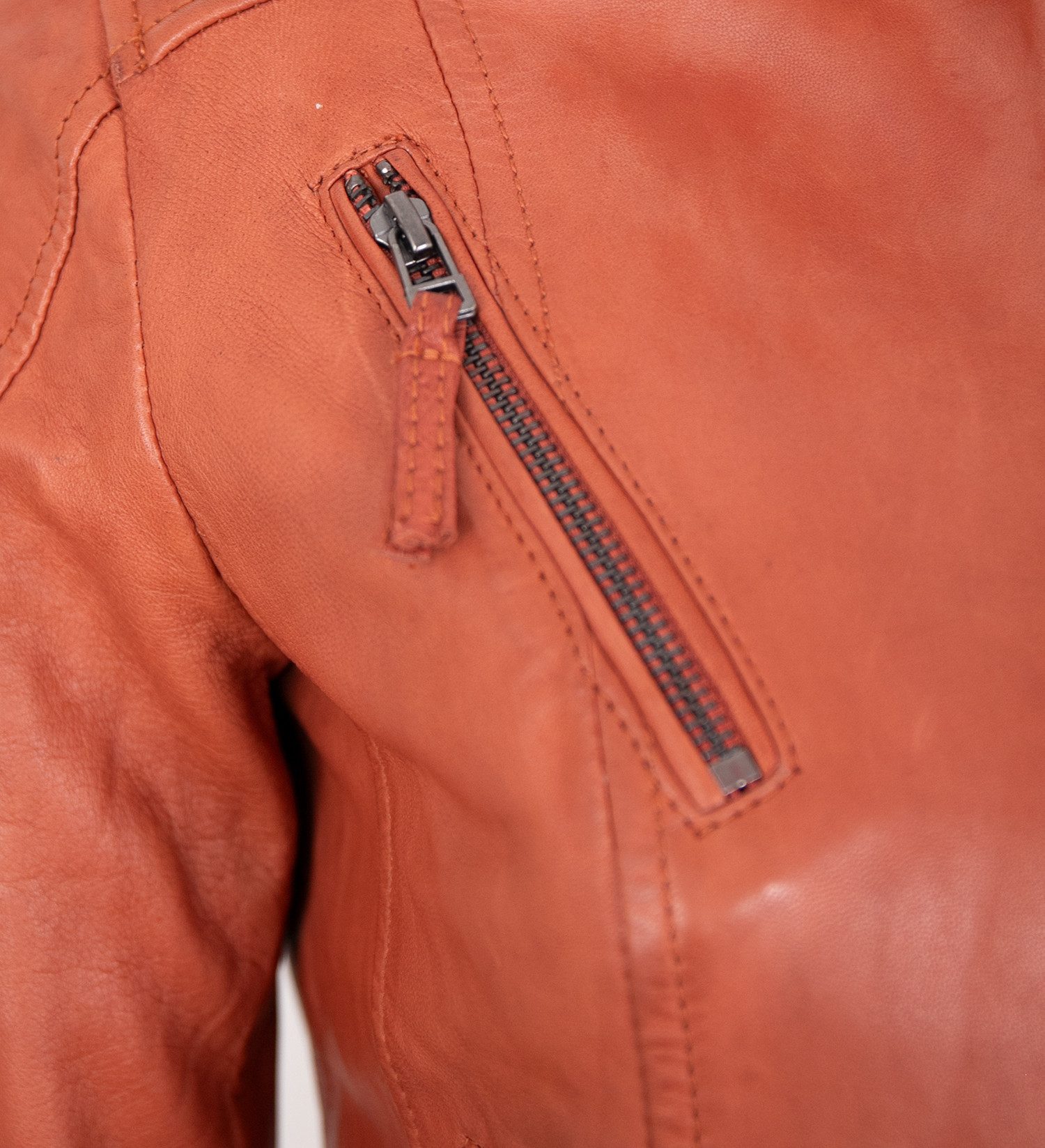 Apple of Eden Lederjacke AOE-118 Apple of Eden - Damen Lederjacke Kruzjacke Lammnappa burned orange