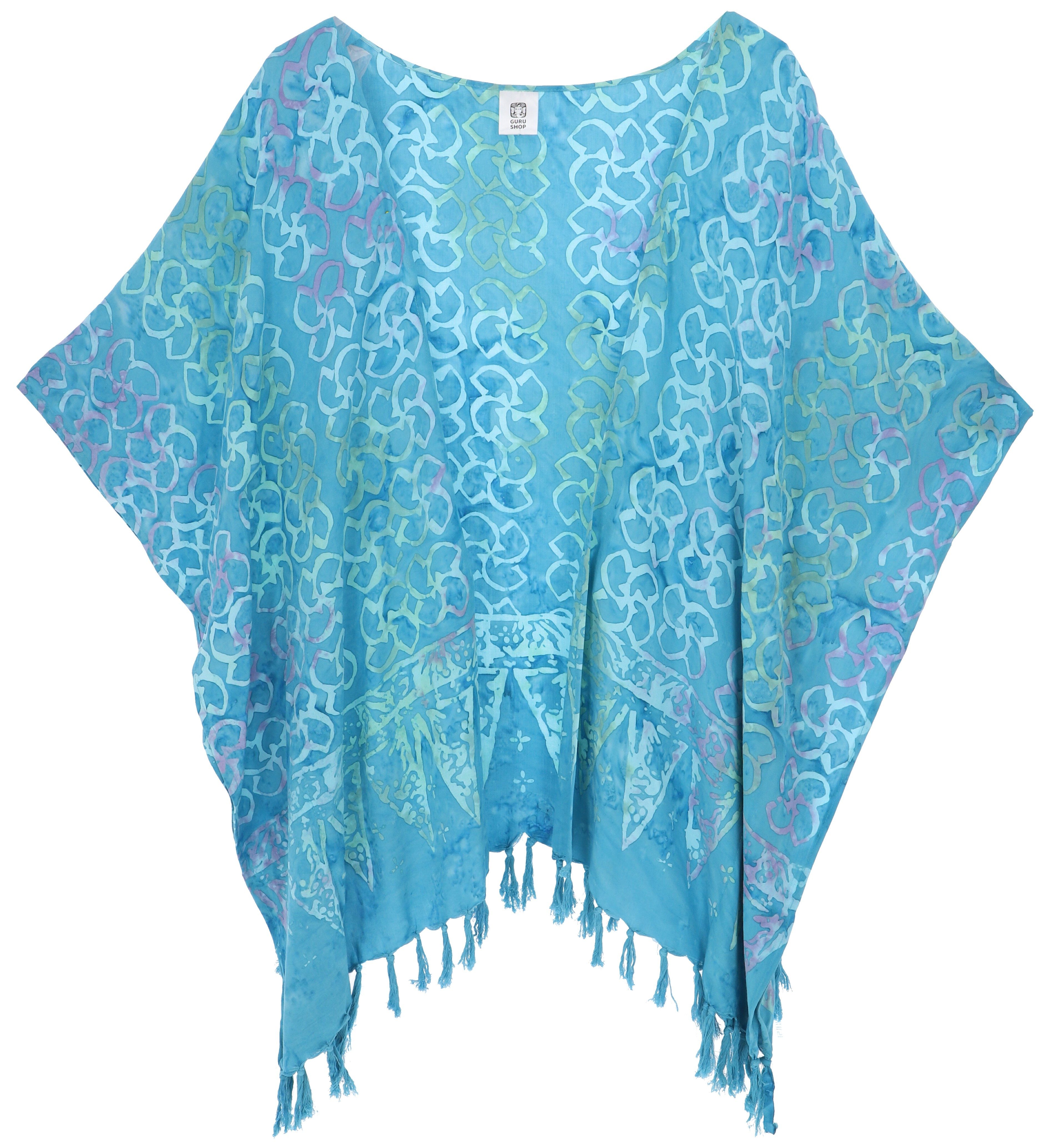 Guru-Shop Kimono Kurzer farbenfroher Sommer Kimono, Kaftan,.., alternative Bekleidung