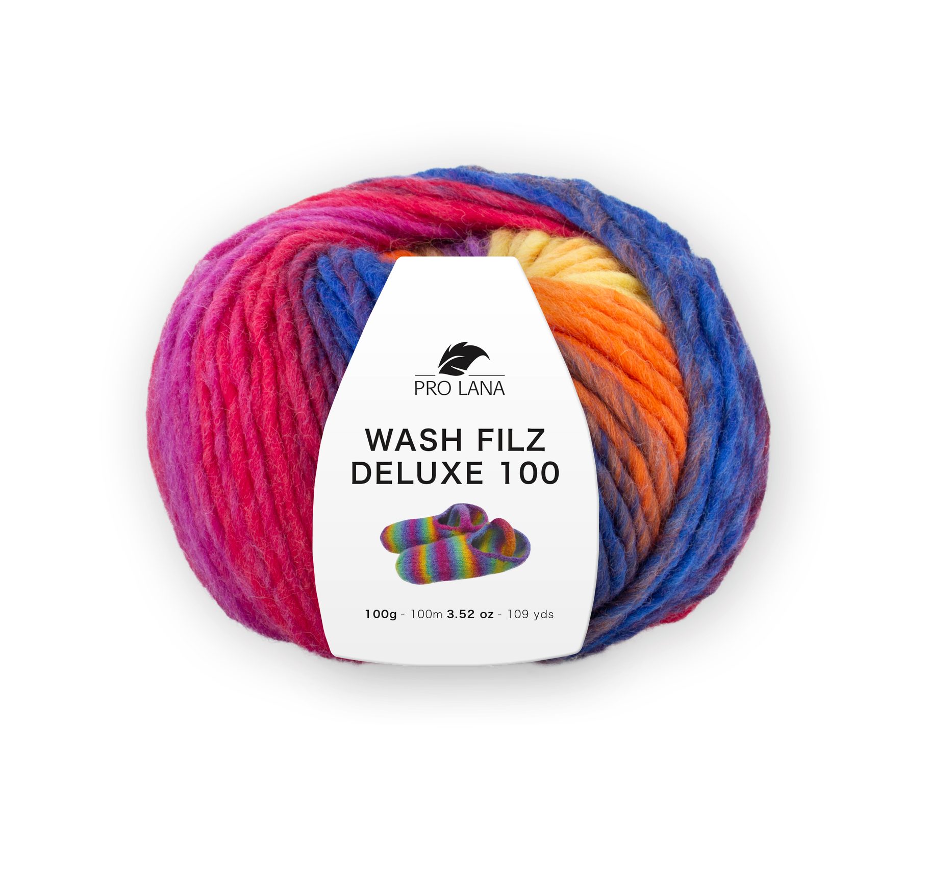 Pro Lana Pro Lana WASH FILZ Deluxe 100 Filzwolle Filzgarn mit Farbverlauf Häkelwolle, 100 m (Waschfilz-Garn einfach zu filzen, langlebig, einzigartiger Farbverlauf), 100 g