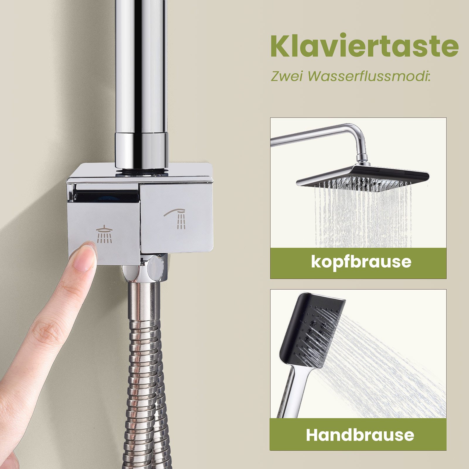 HOMELODY Duschsystem Duschset Regendusche mit Handbrause,Duschsäule günstig online kaufen