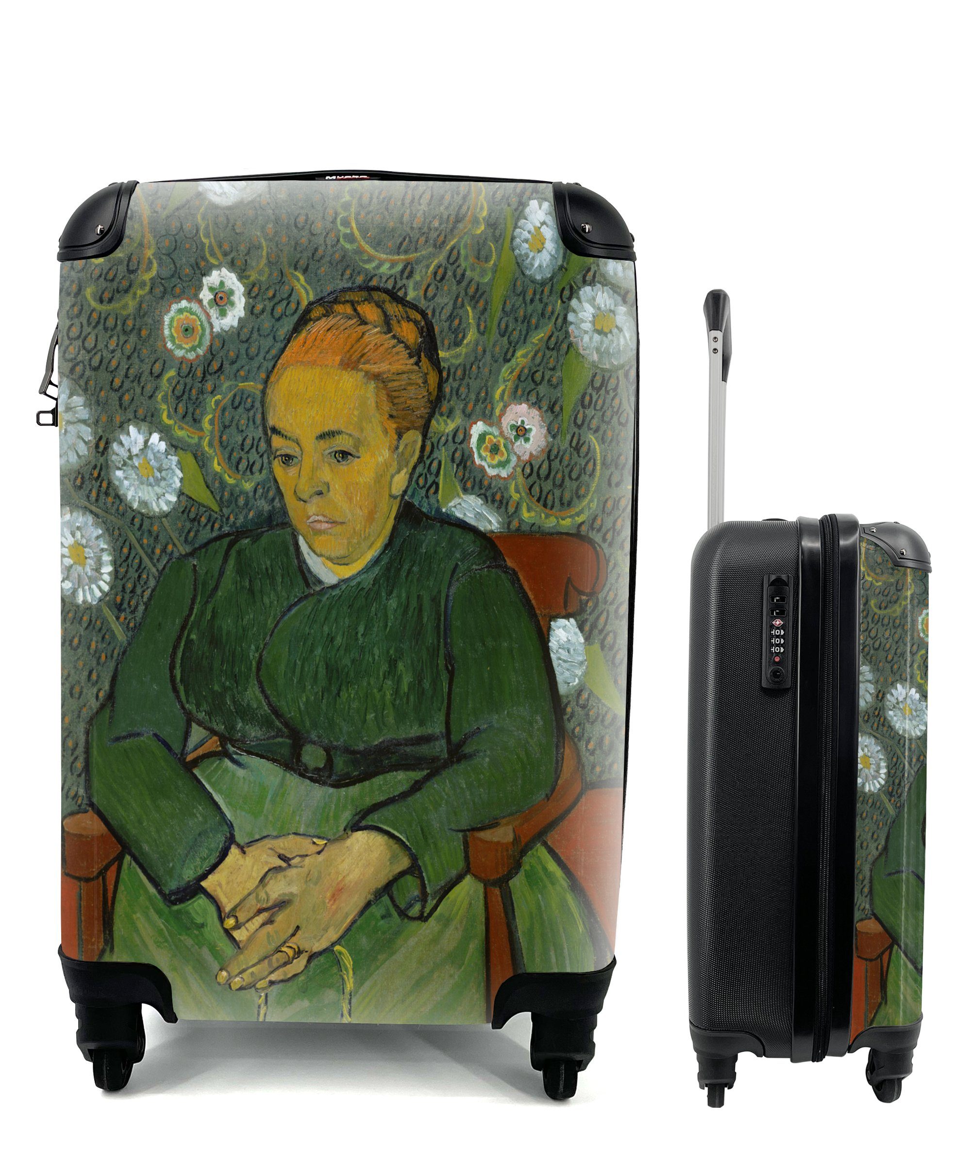 MuchoWow Handgepäckkoffer La berceuse (Porträt von Madame Roulin) - Vincent van Gogh, 4 Rollen, Reisetasche mit rollen, Handgepäck für Ferien, Trolley, Reisekoffer